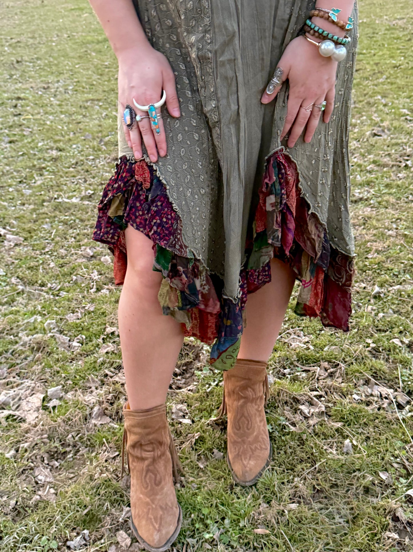 Picking Flowers Boho Midi Dress