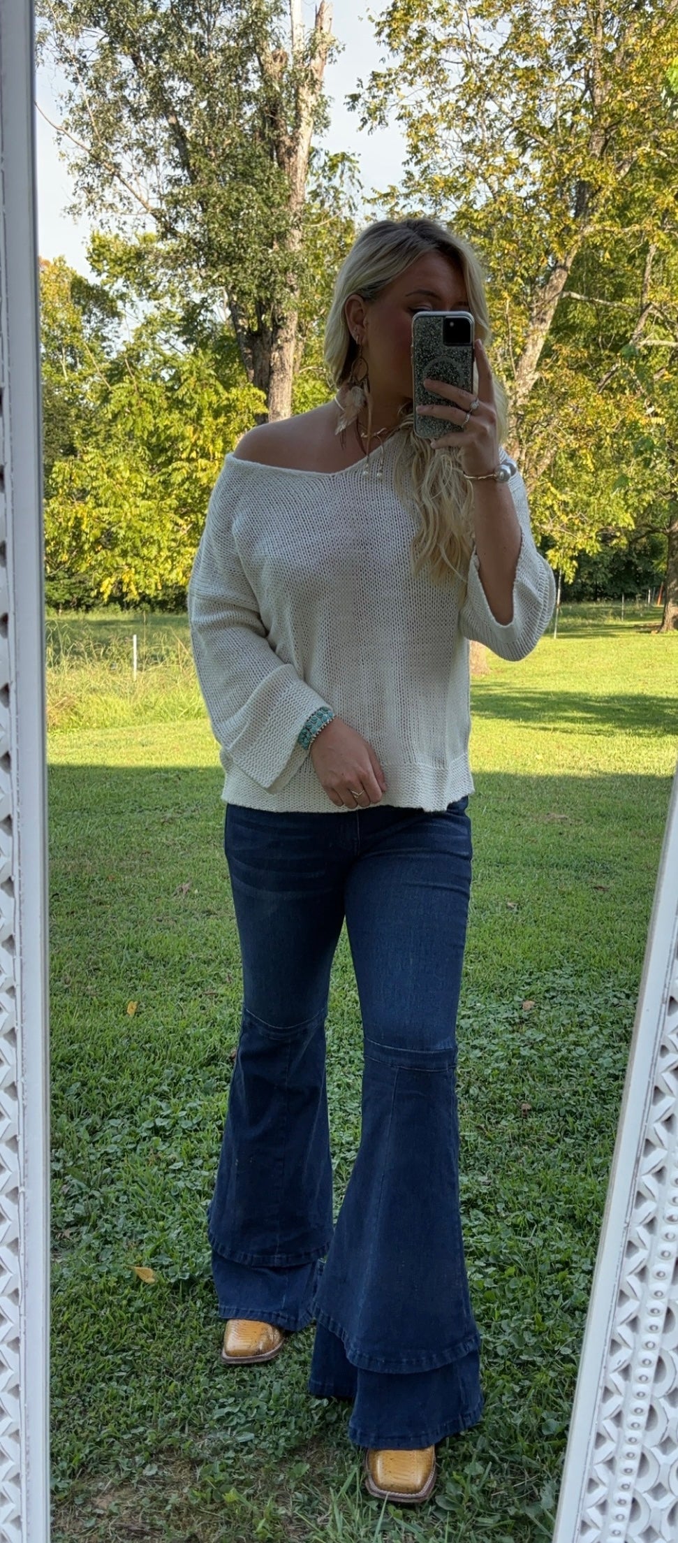 Keeping Cozy White Sweater