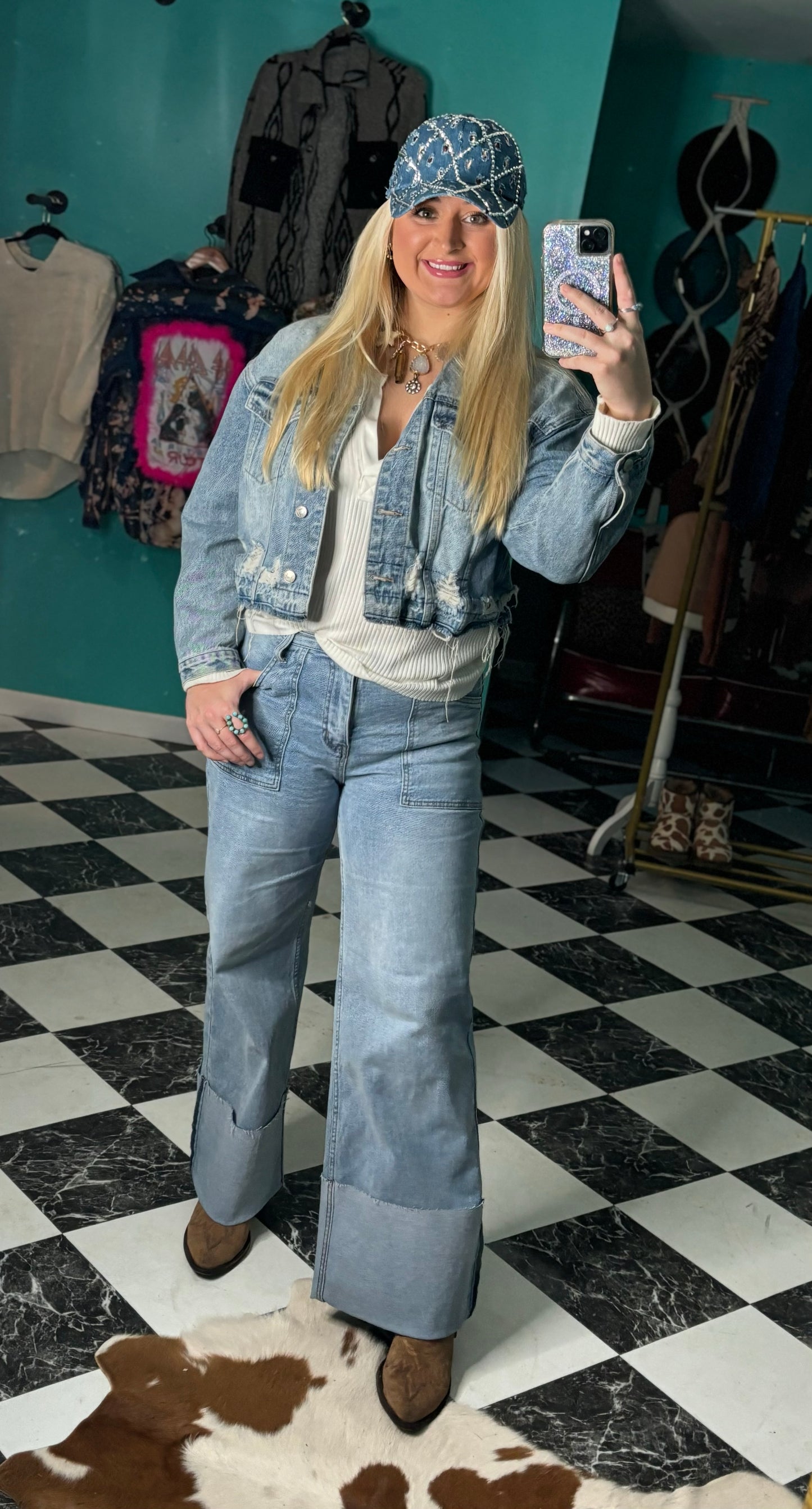 Denim Bling Hat