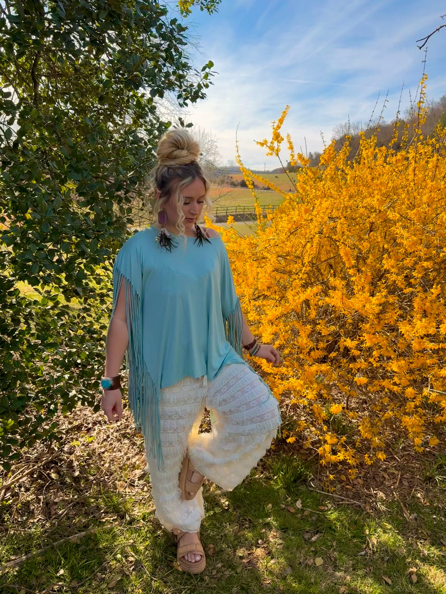 POL: Lace DayDream Ruffle Pants