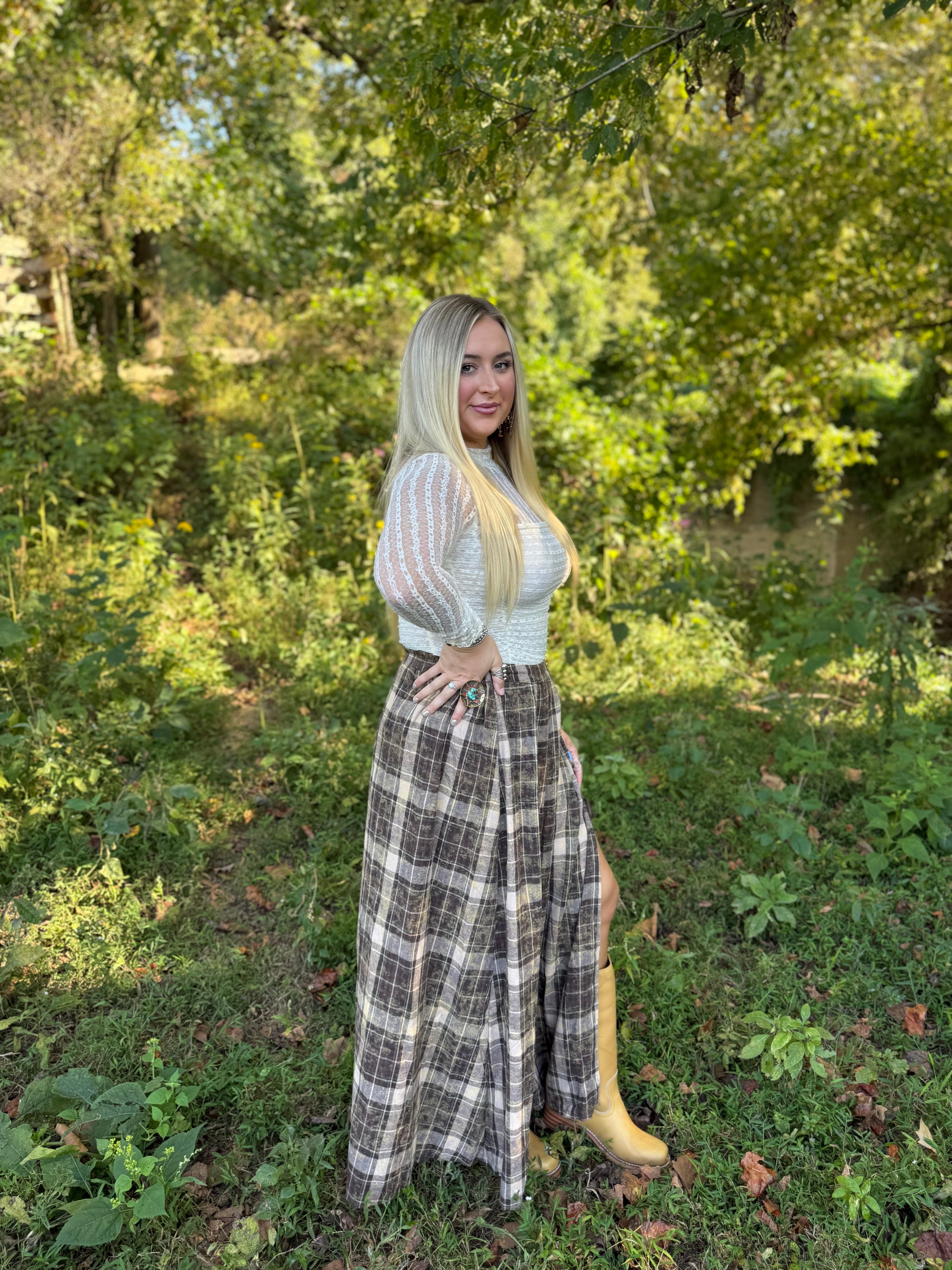 Prairie Days Flannel Maxi Skirt