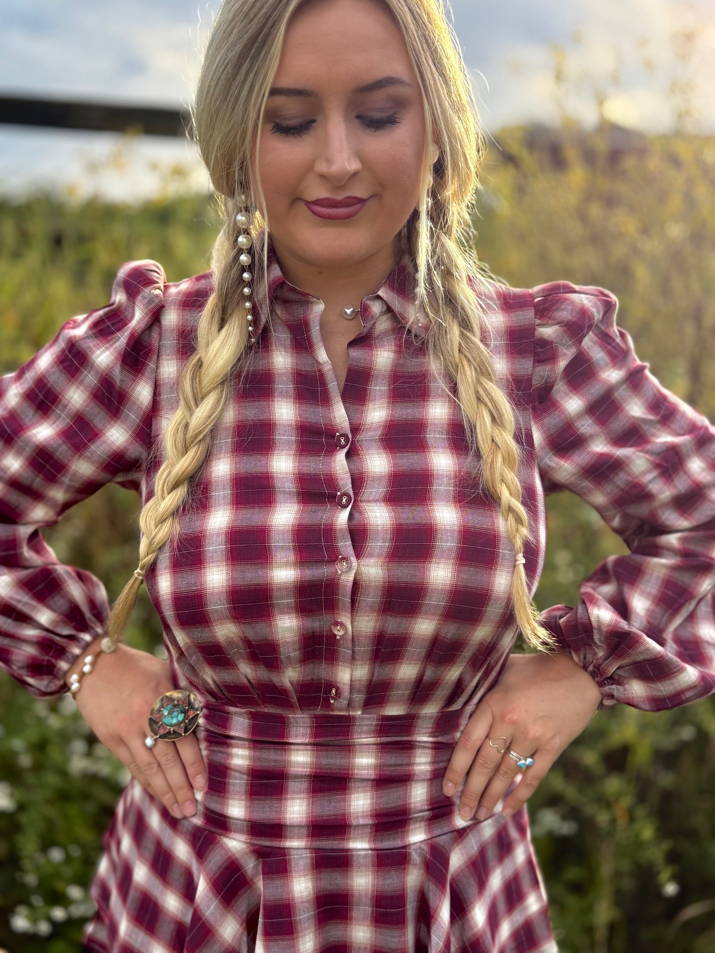 Backyard Picnic Red Plaid Dress
