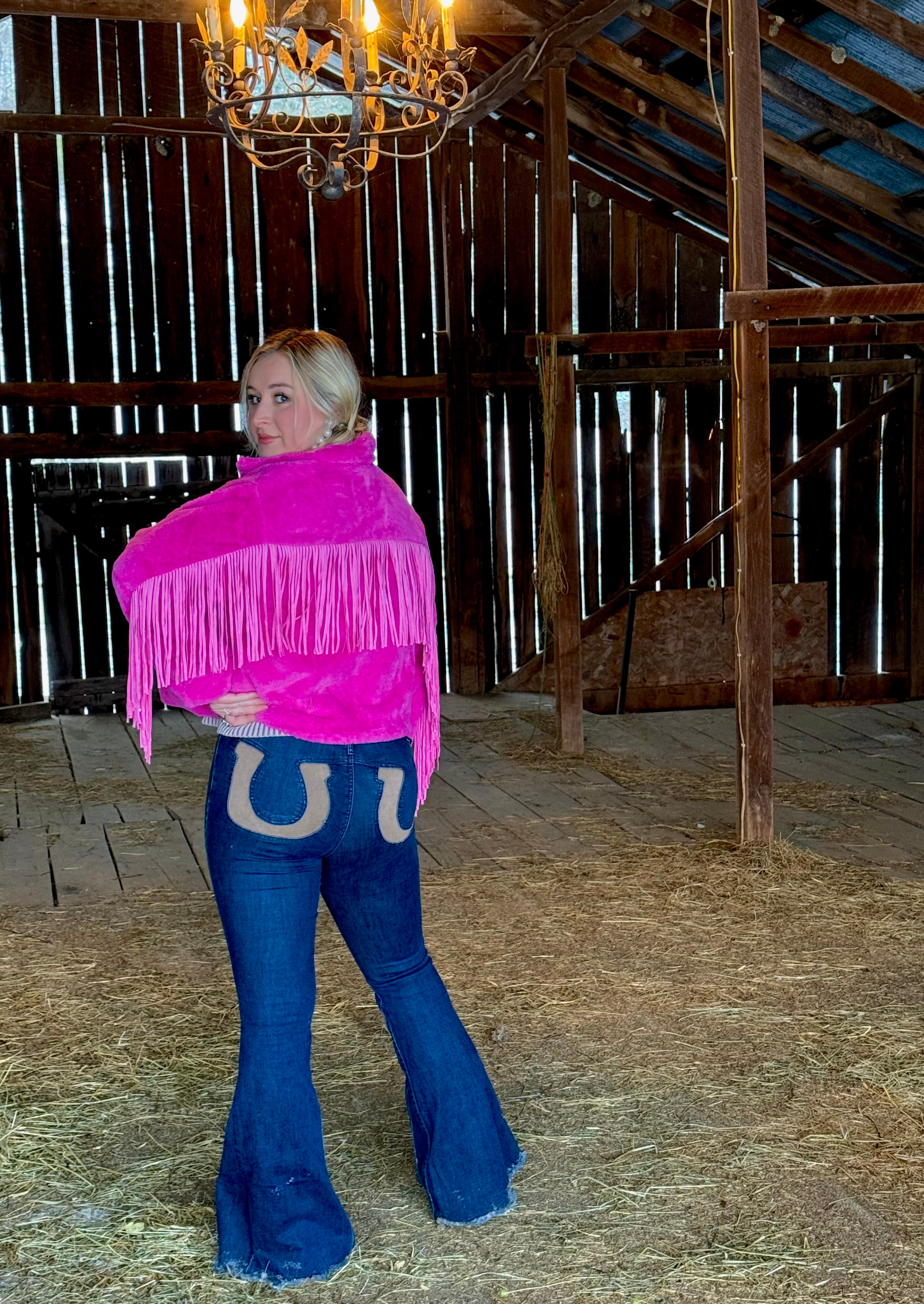 Pink Soft Fringe Jacket