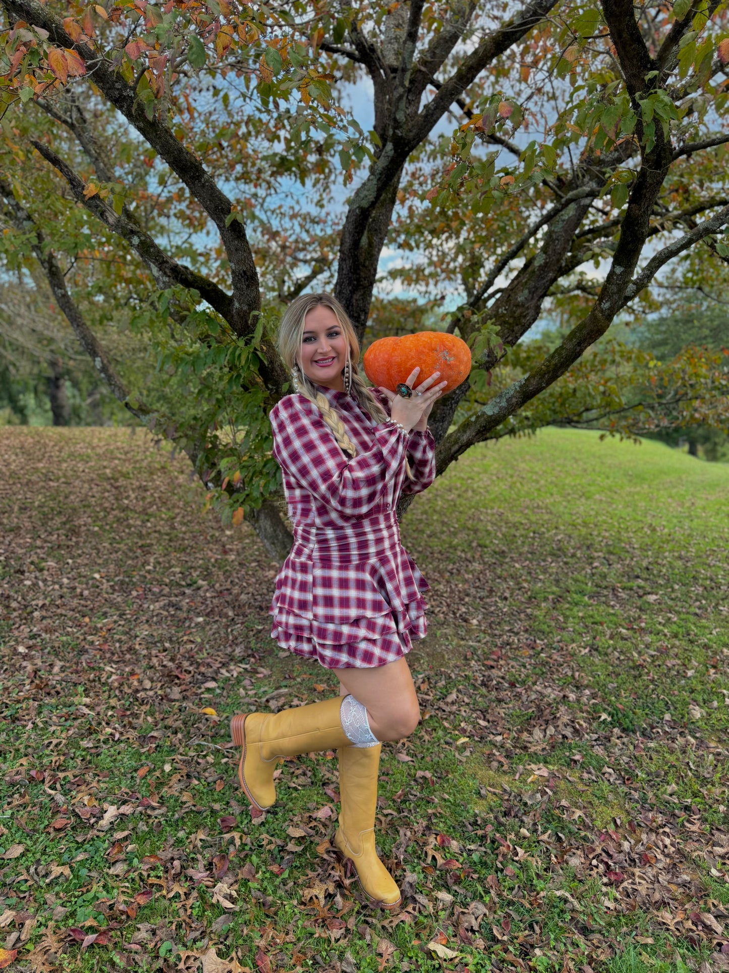 Backyard Picnic Red Plaid Dress