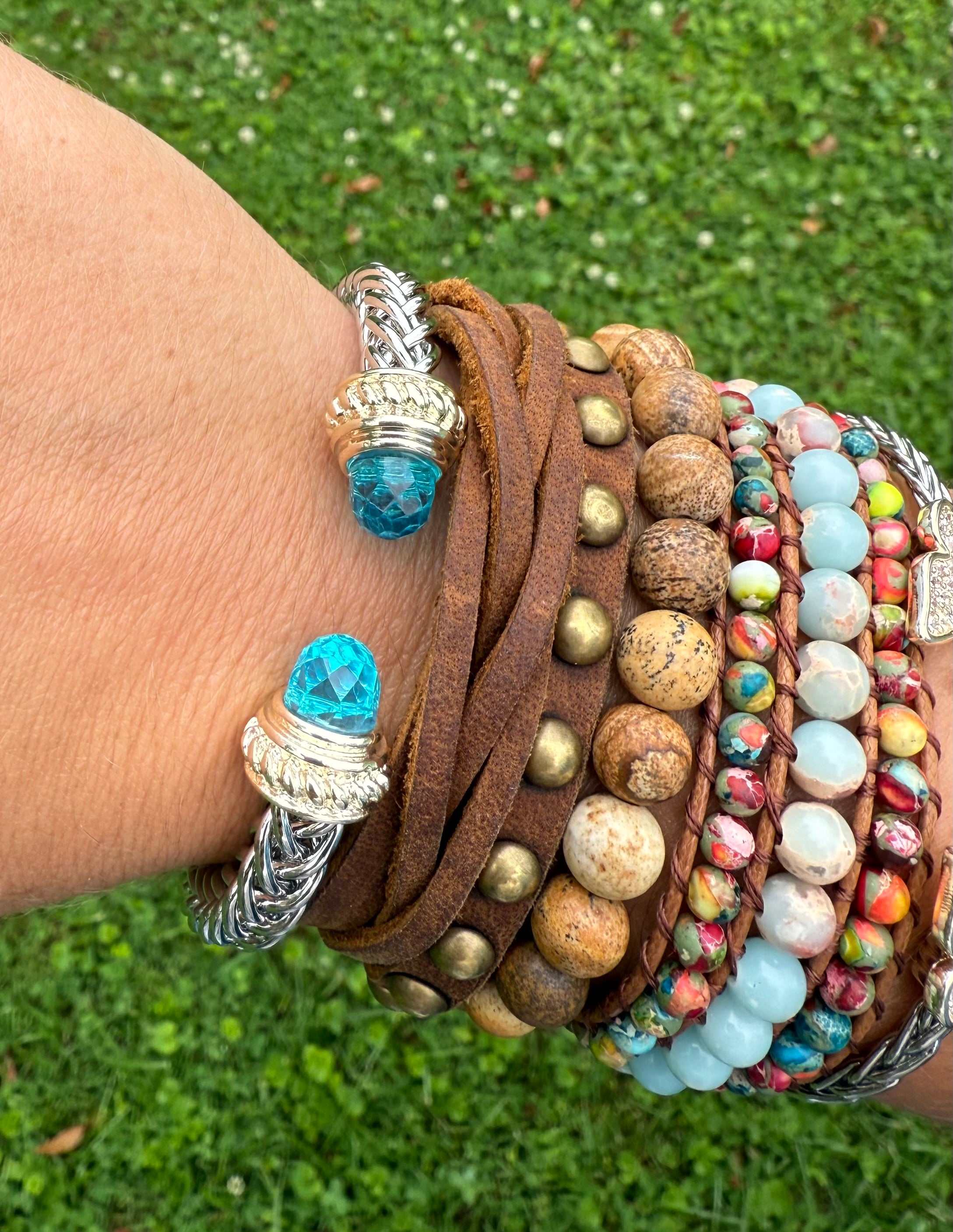 Blue Bangle Bracelet