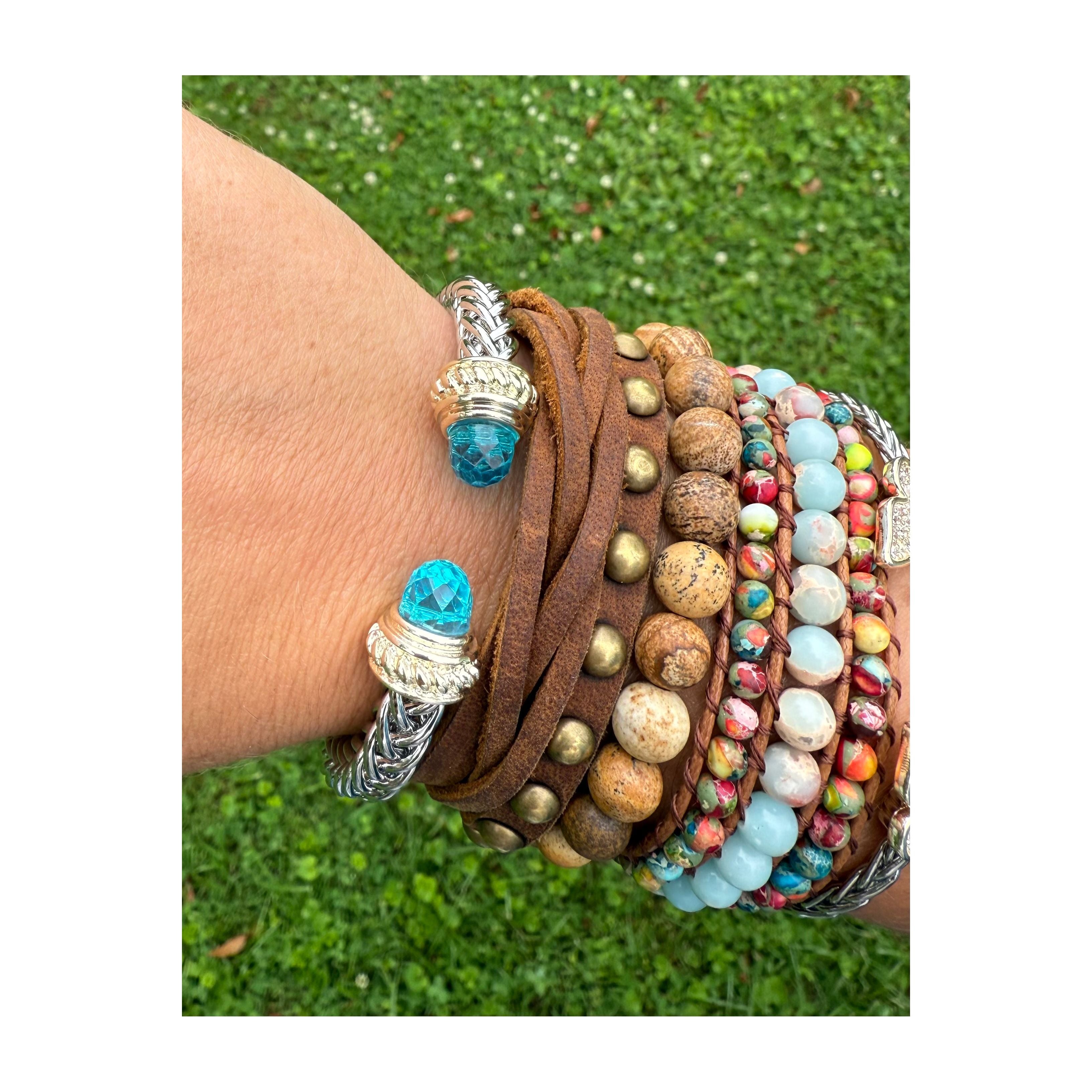 Blue Bangle Bracelet