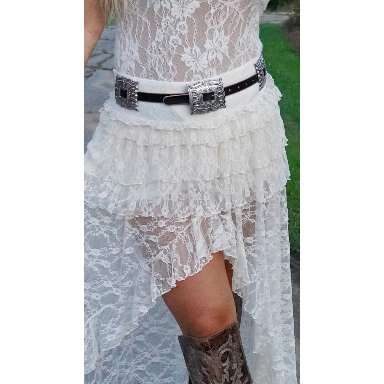 Black Square Concho Statement Belt