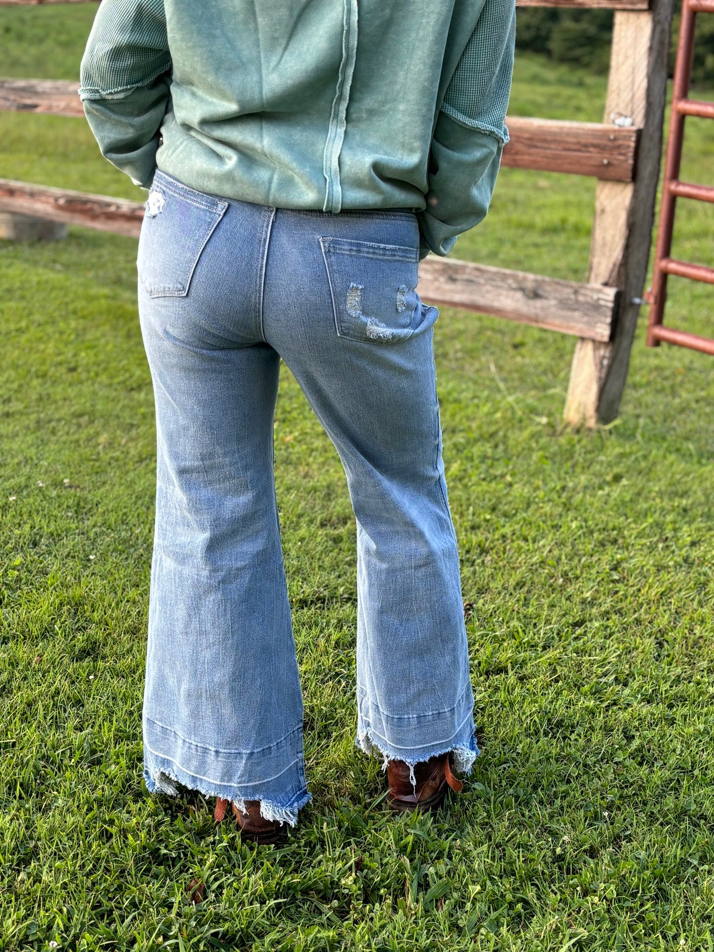 Ashleigh Light Blue Frayed Jeans