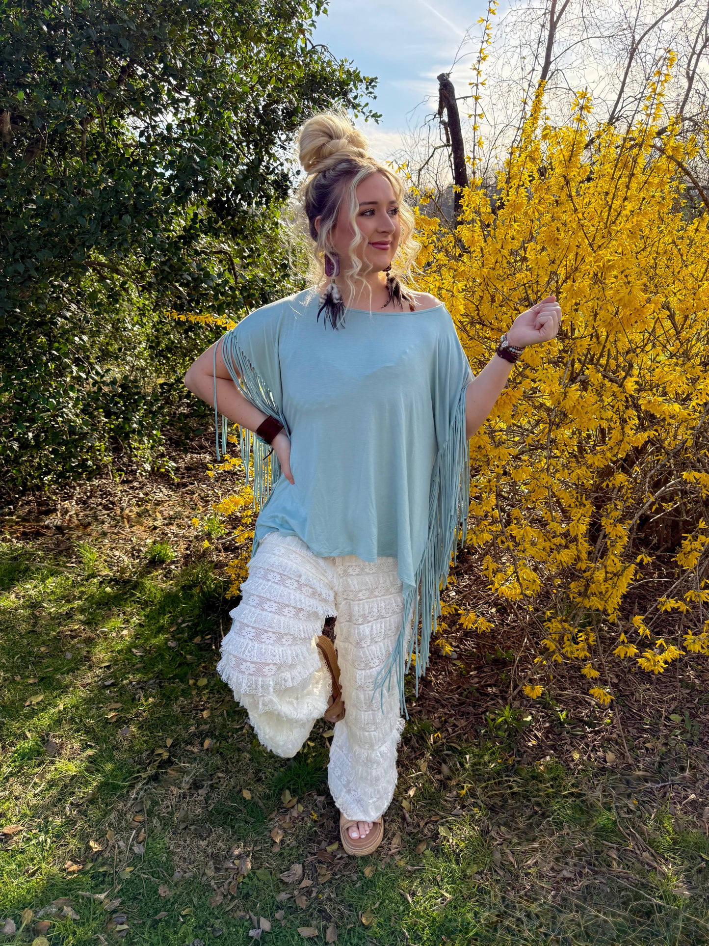 POL: Lace DayDream Ruffle Pants