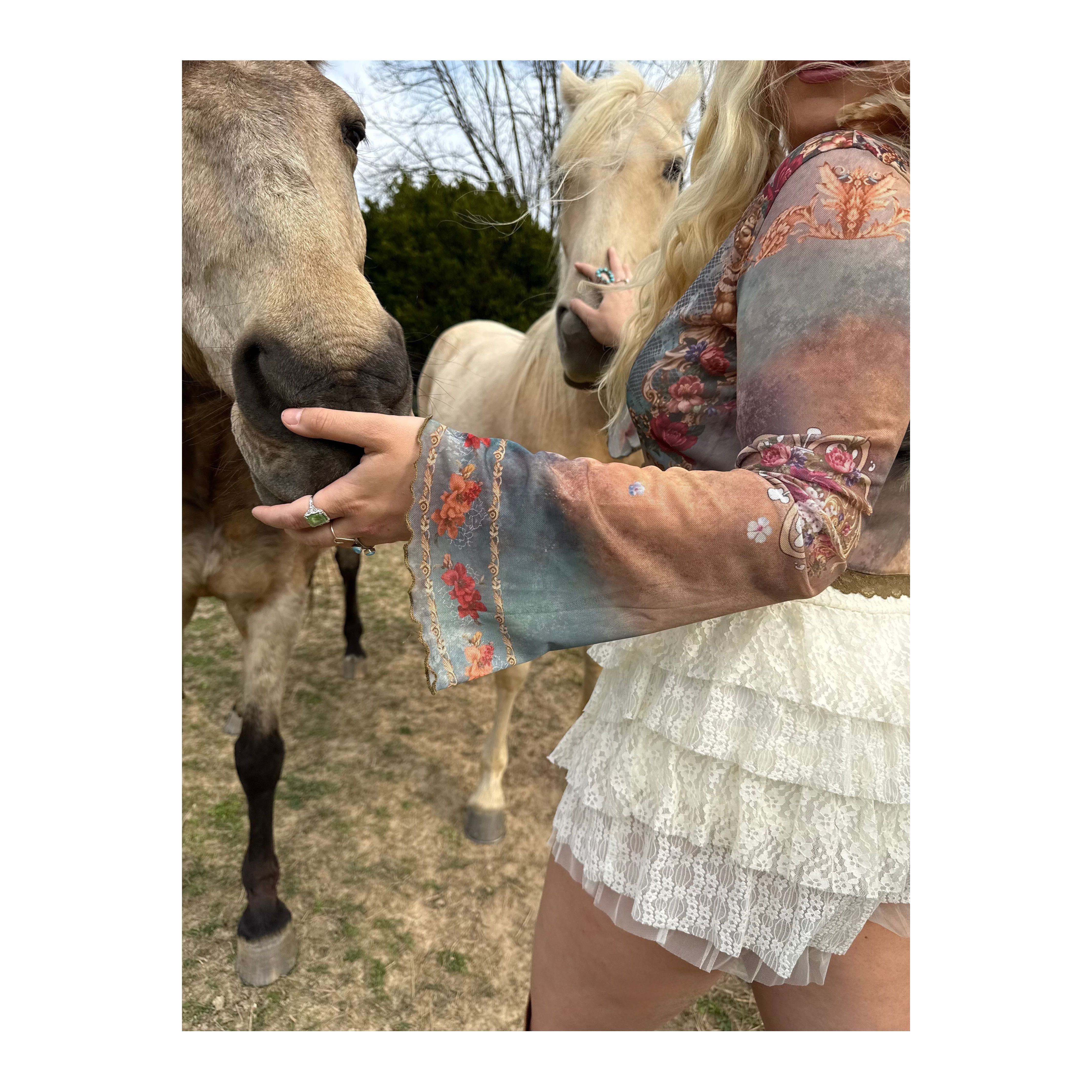 Presley Lace Trim White Ruffle Shorts