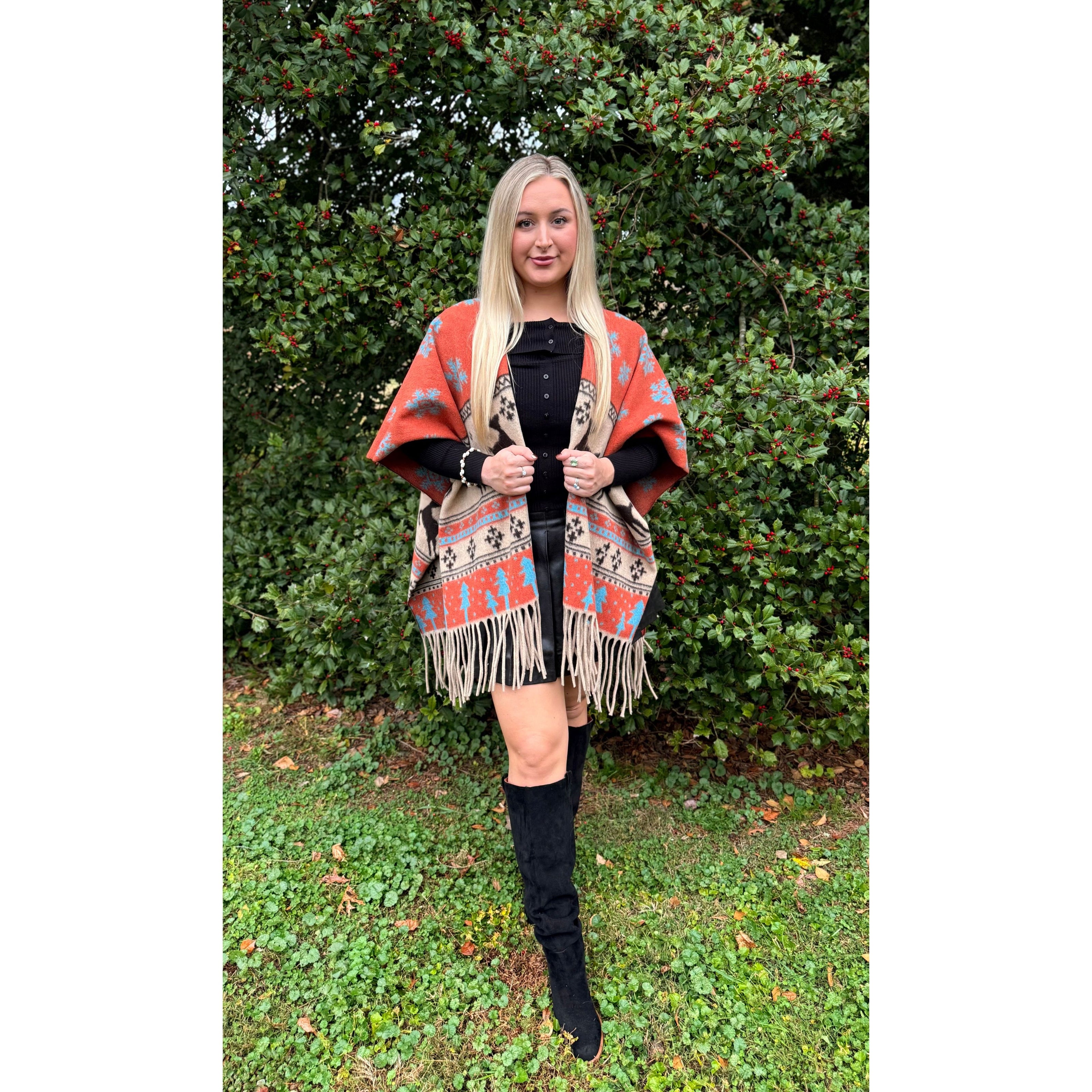 Fringed Winter Shawl