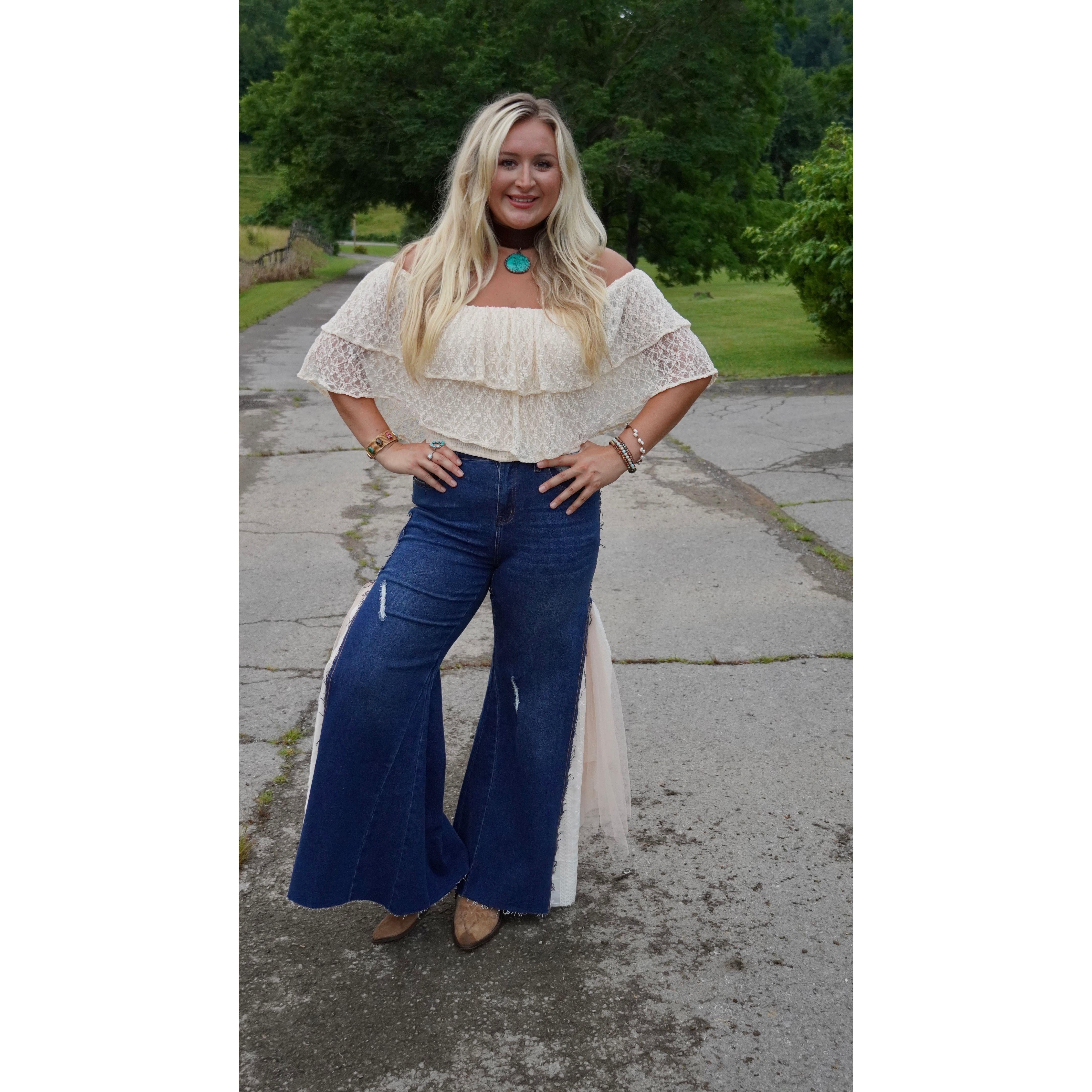 Layered Lace Bell-bottoms