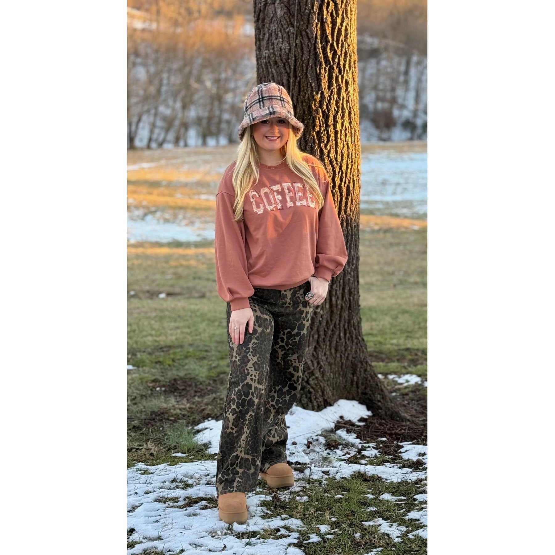 Preppy Plaid Bucket Hat (beige)