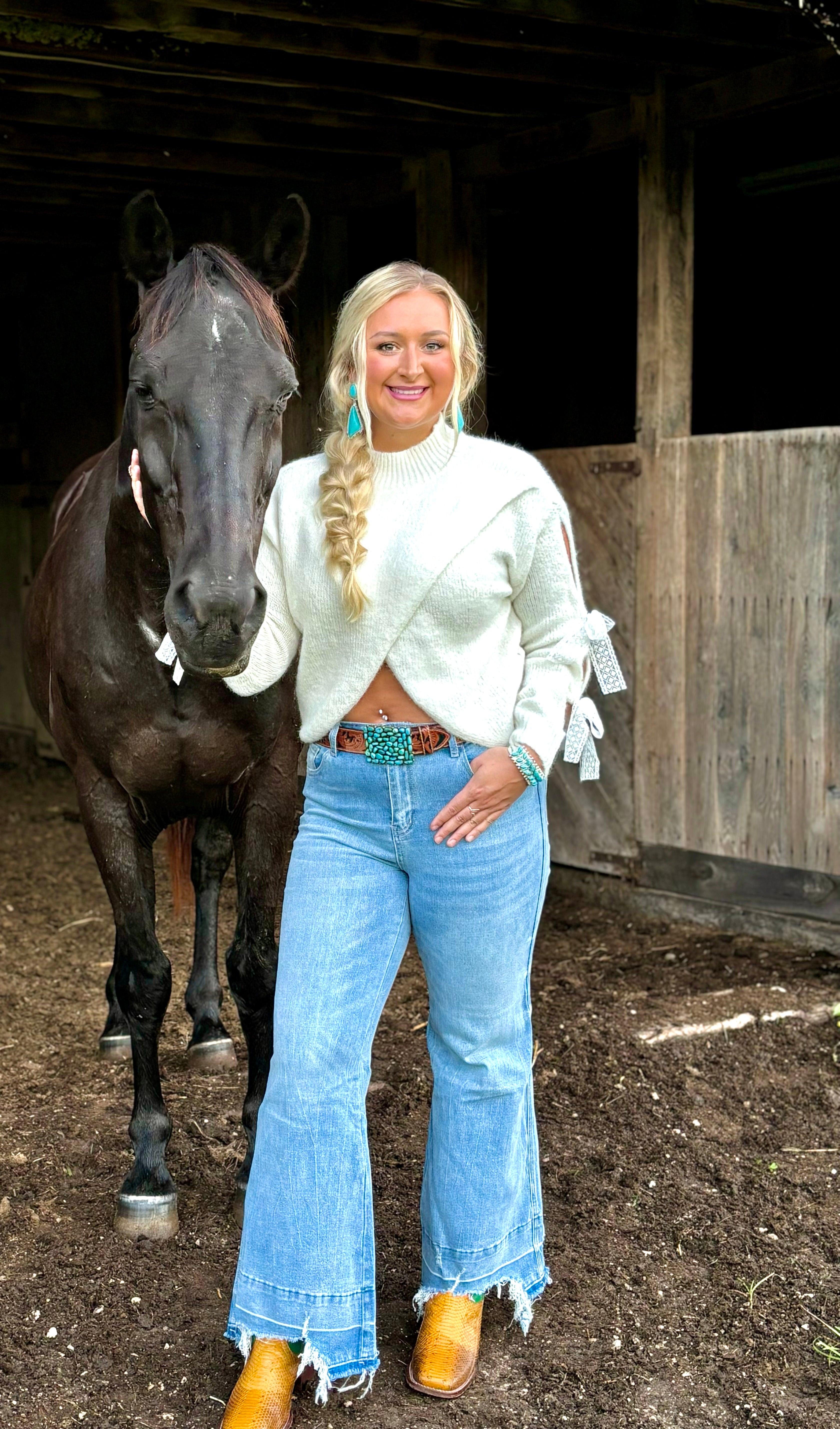 Ashleigh Light Blue Frayed Jeans