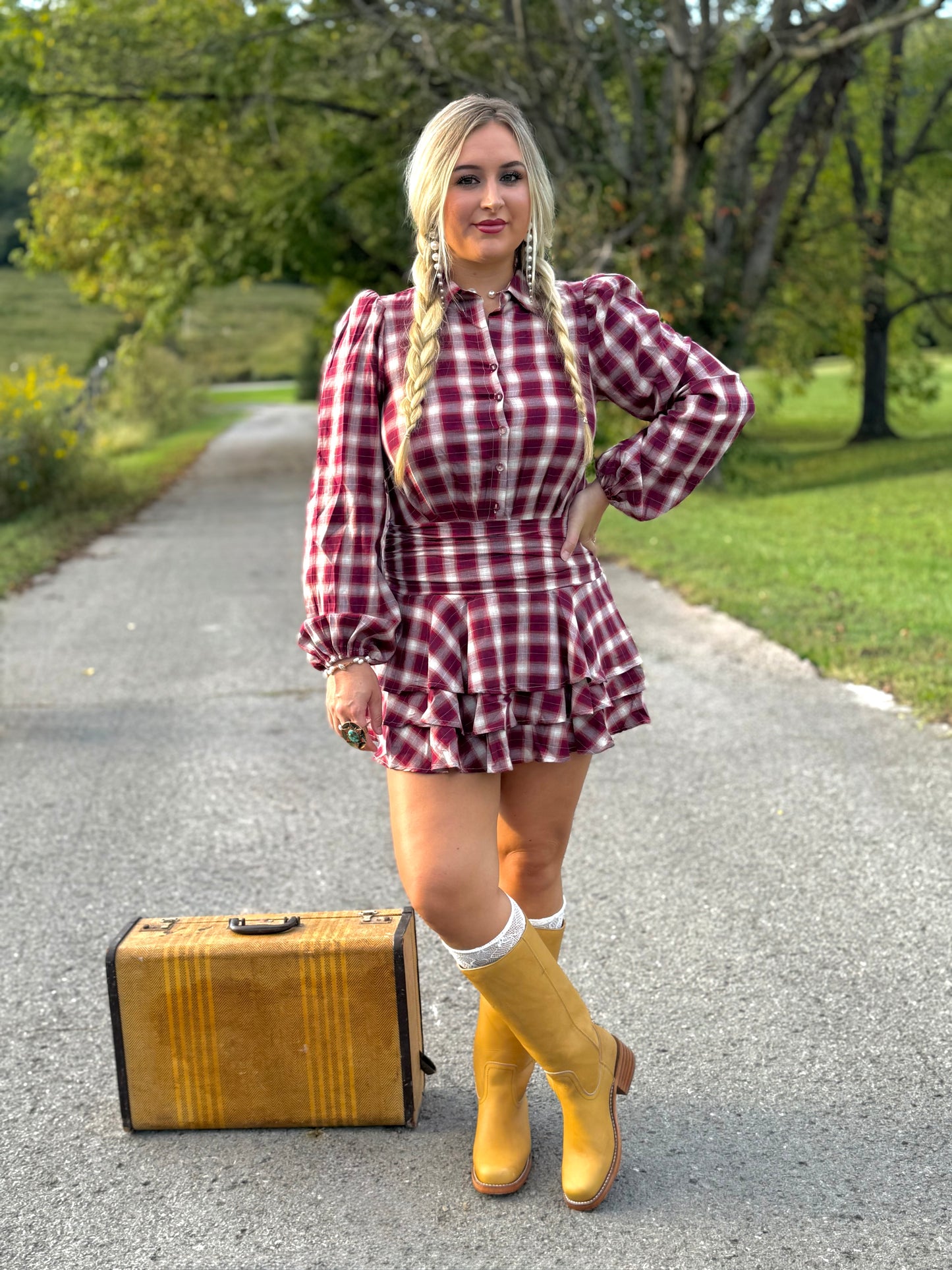Backyard Picnic Red Plaid Dress