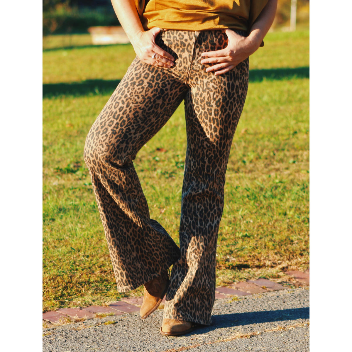 Judy Blue Leopard Flare Jeans
