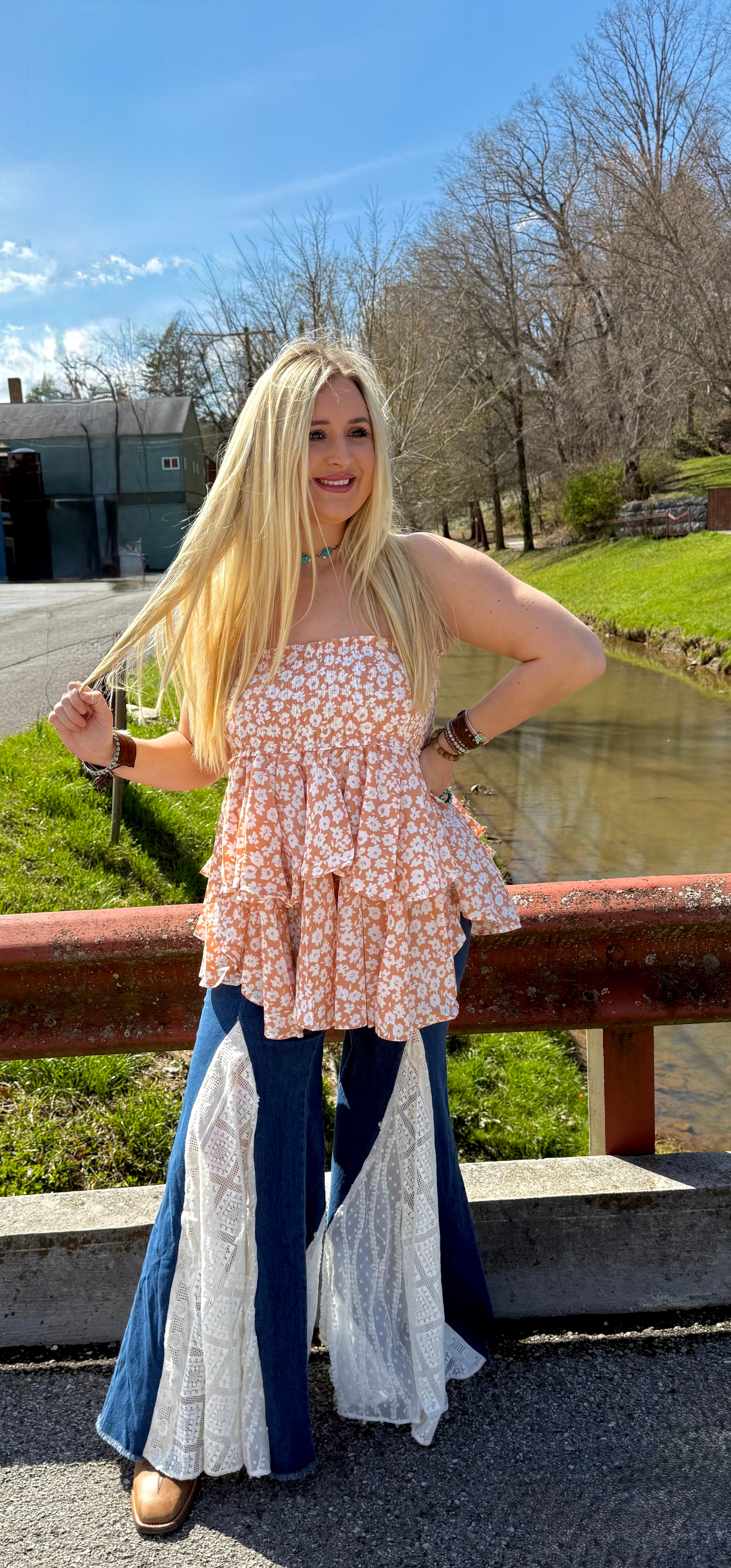 BY TOGETHER: Daisy Dream Ruffle Tube Top