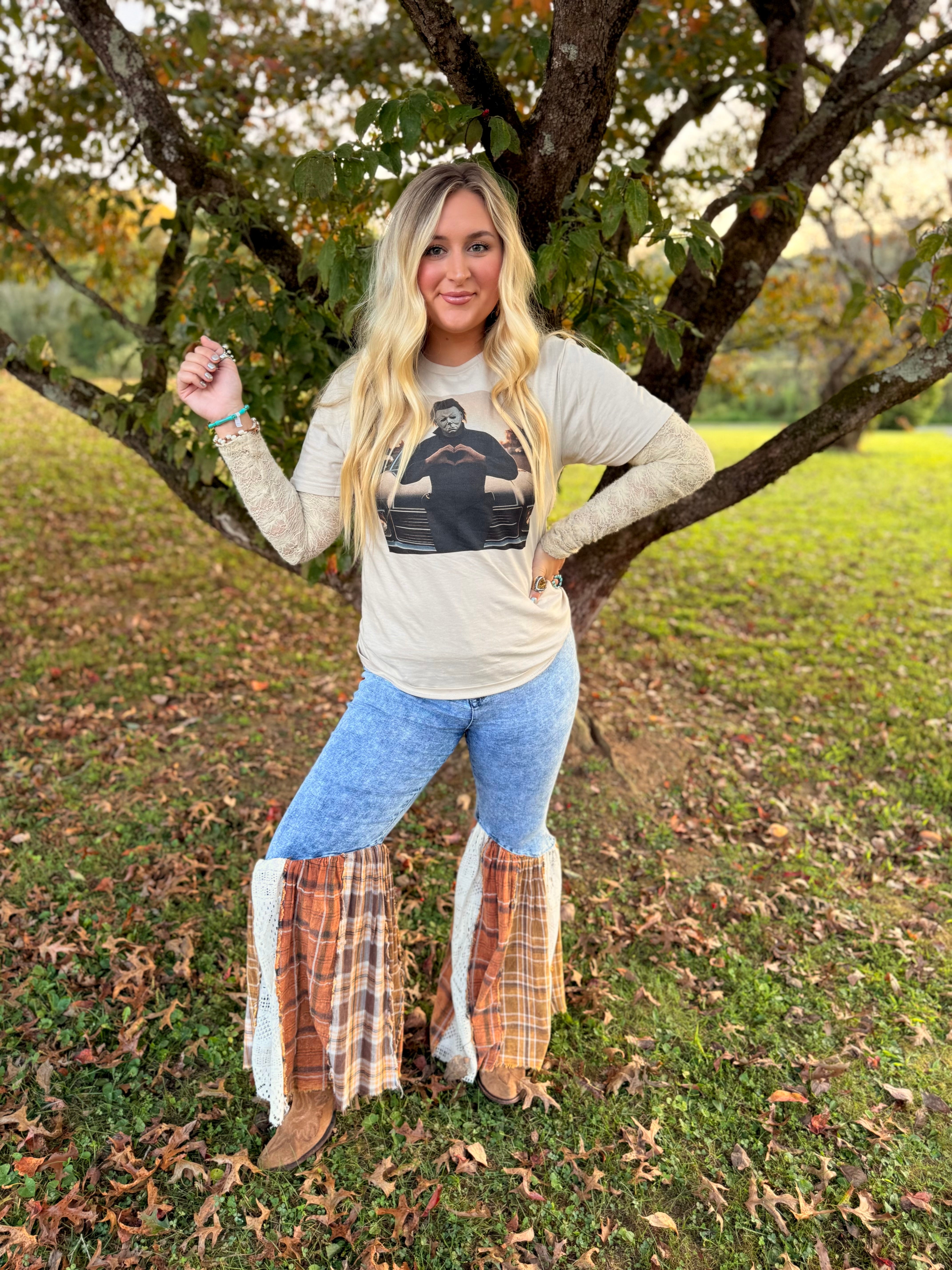 Michael Myers Heart Hands Cream Tee