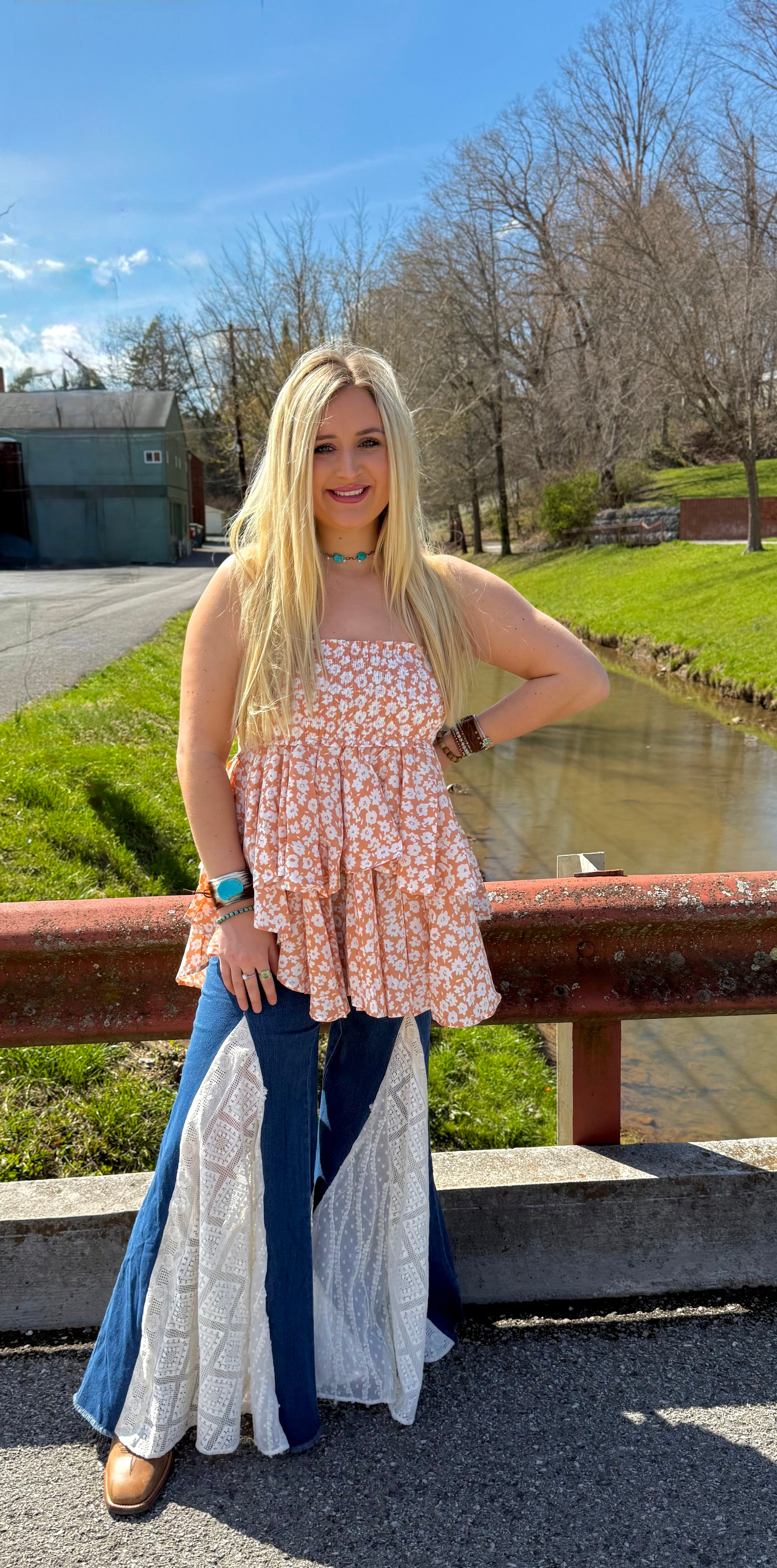 BY TOGETHER: Daisy Dream Ruffle Tube Top