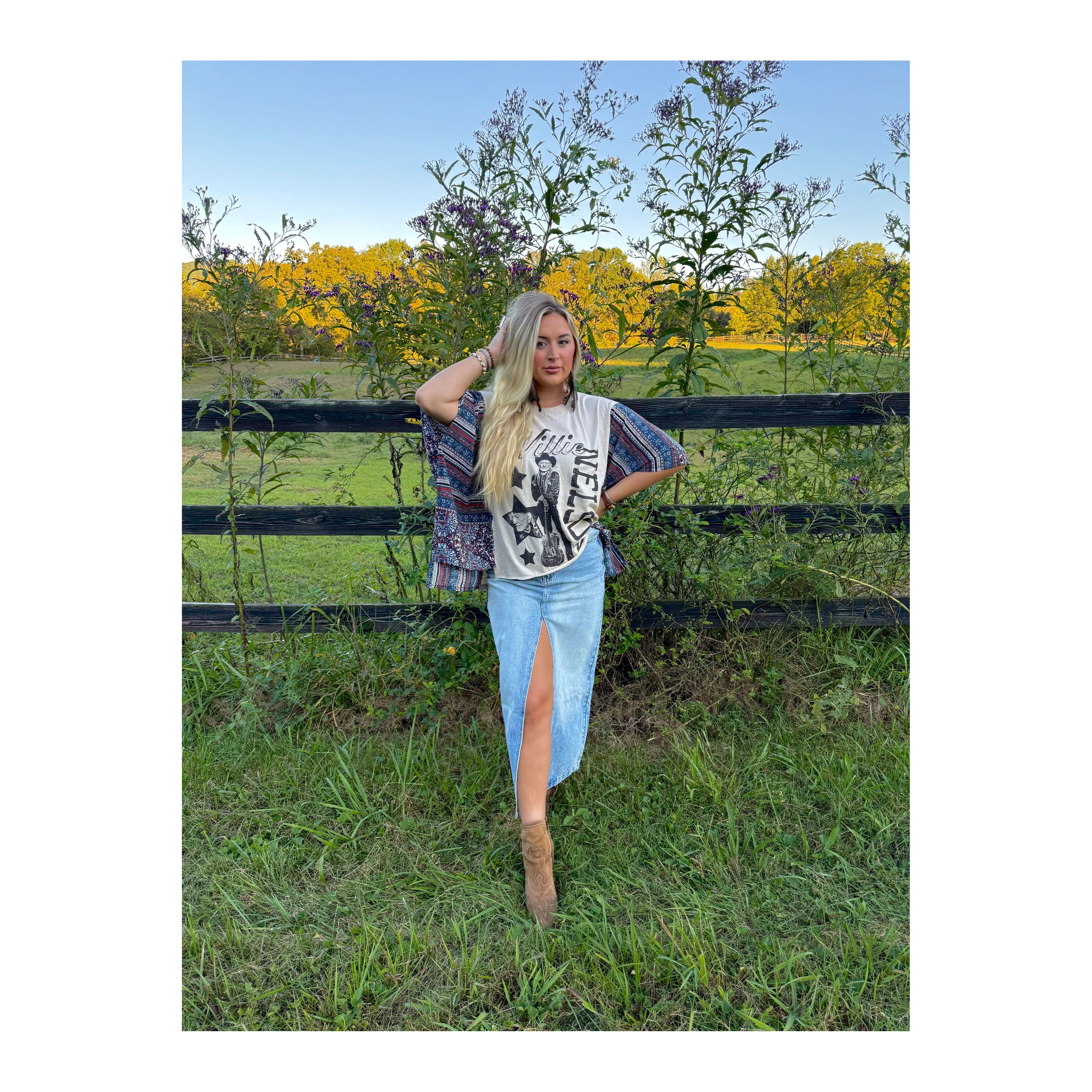 Willie Nelson Upcycled Tee