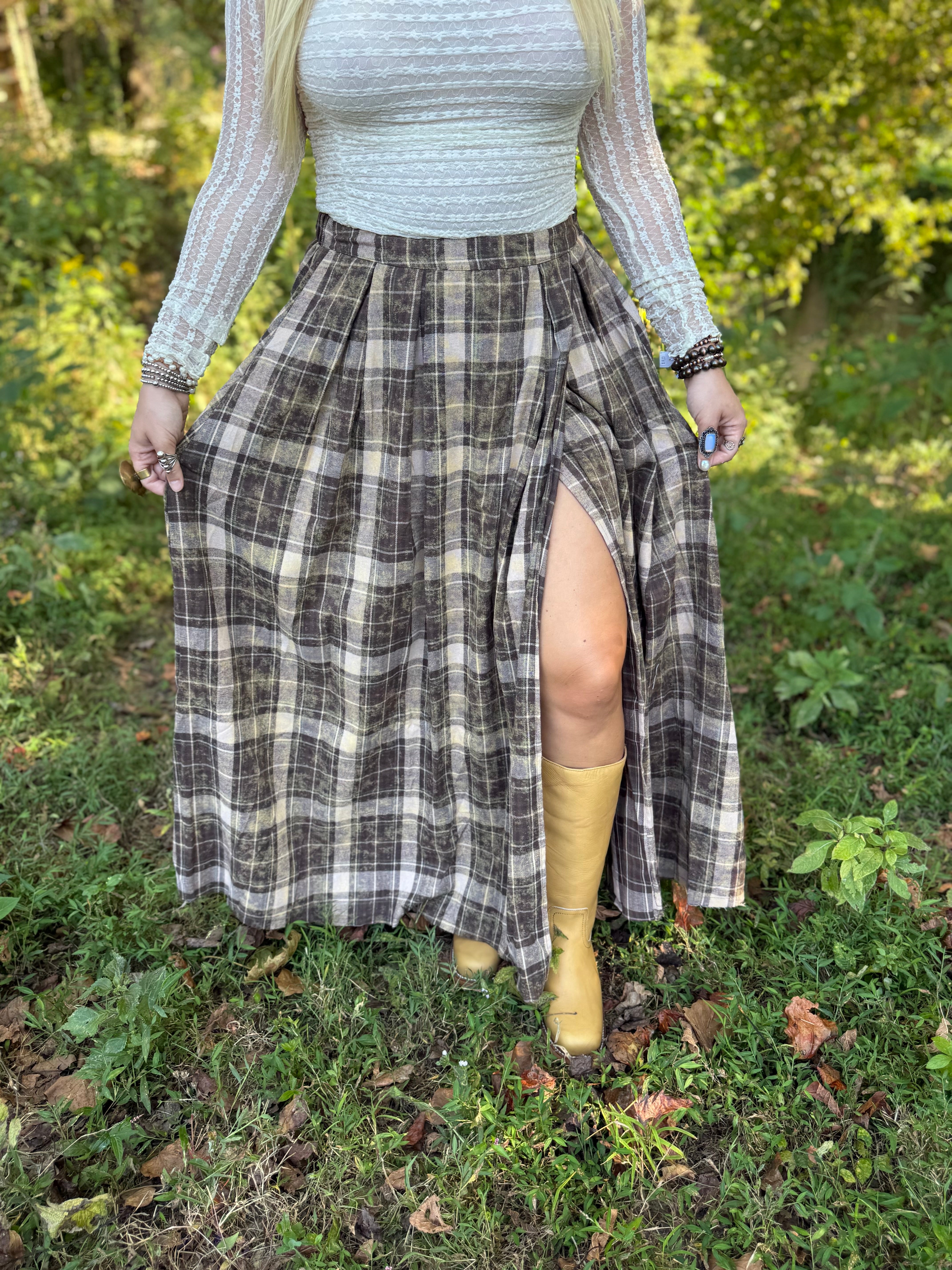 Prairie Days Flannel Maxi Skirt