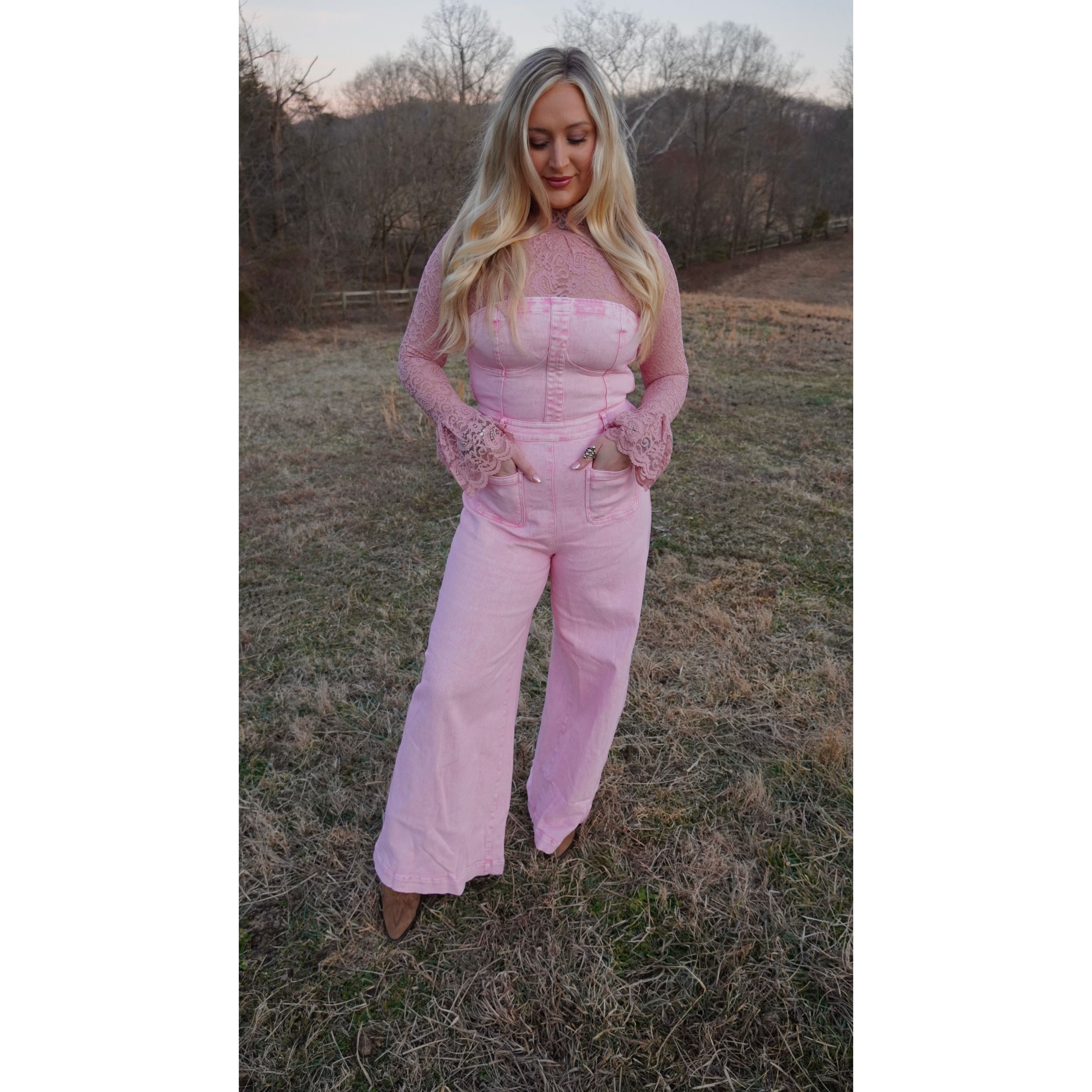Denim Pink Jumpsuit