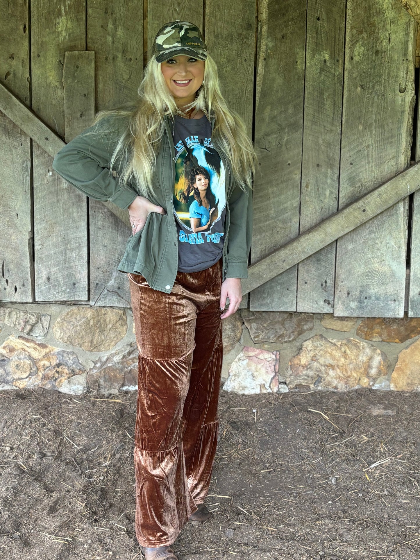 Ruffle Velvet Flair Pants