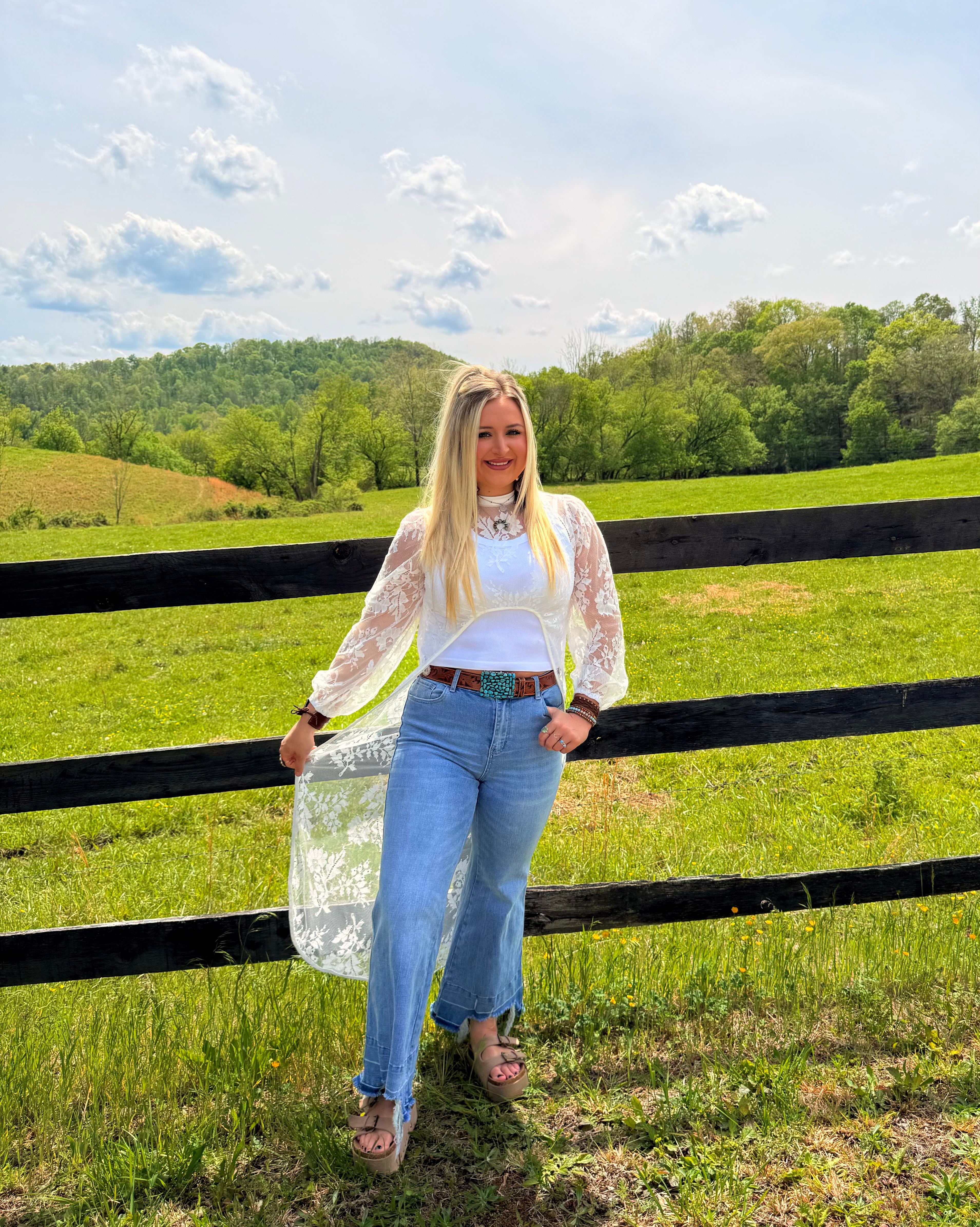 Rhiannon High Low Lace Sheer Top