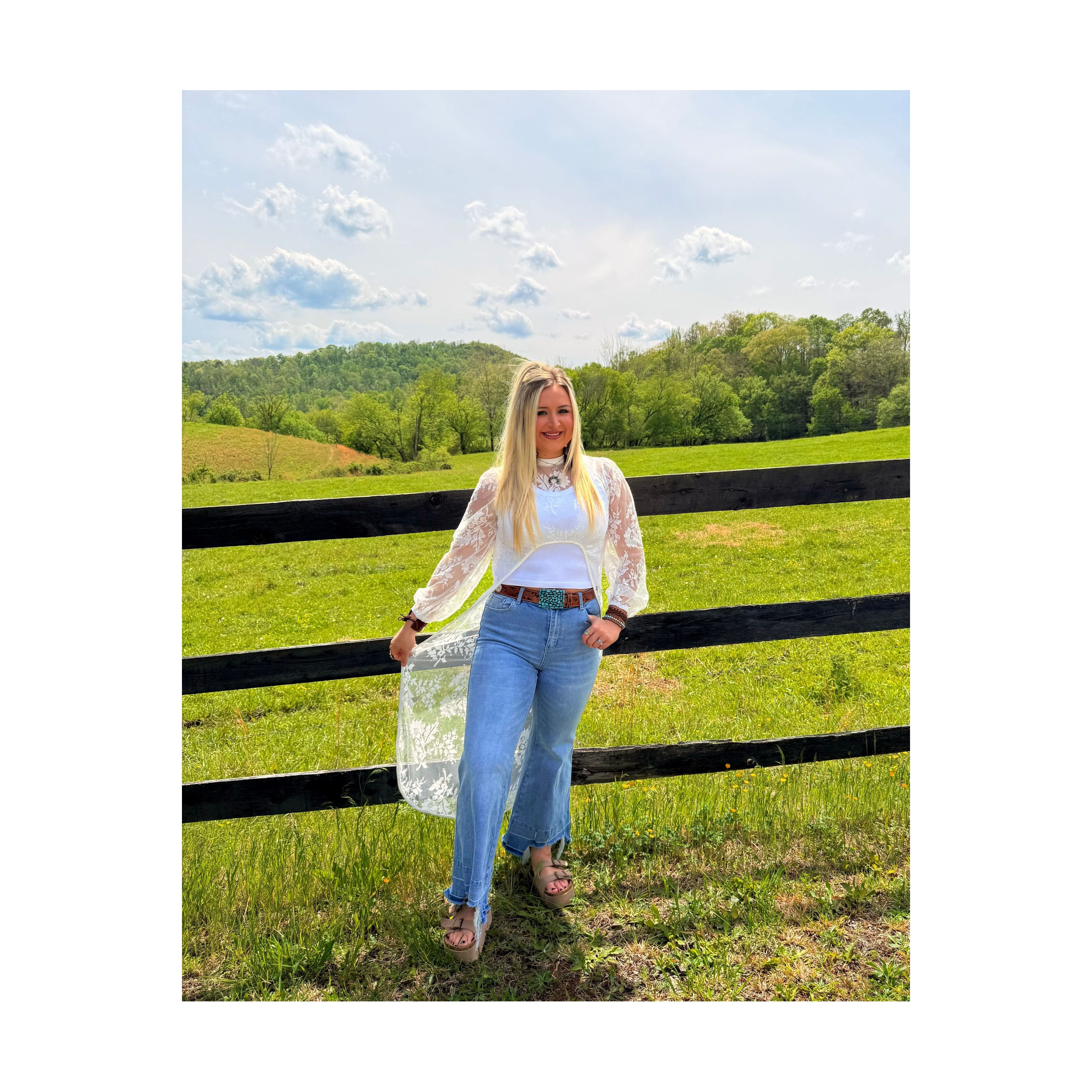 Rhiannon High Low Lace Sheer Top