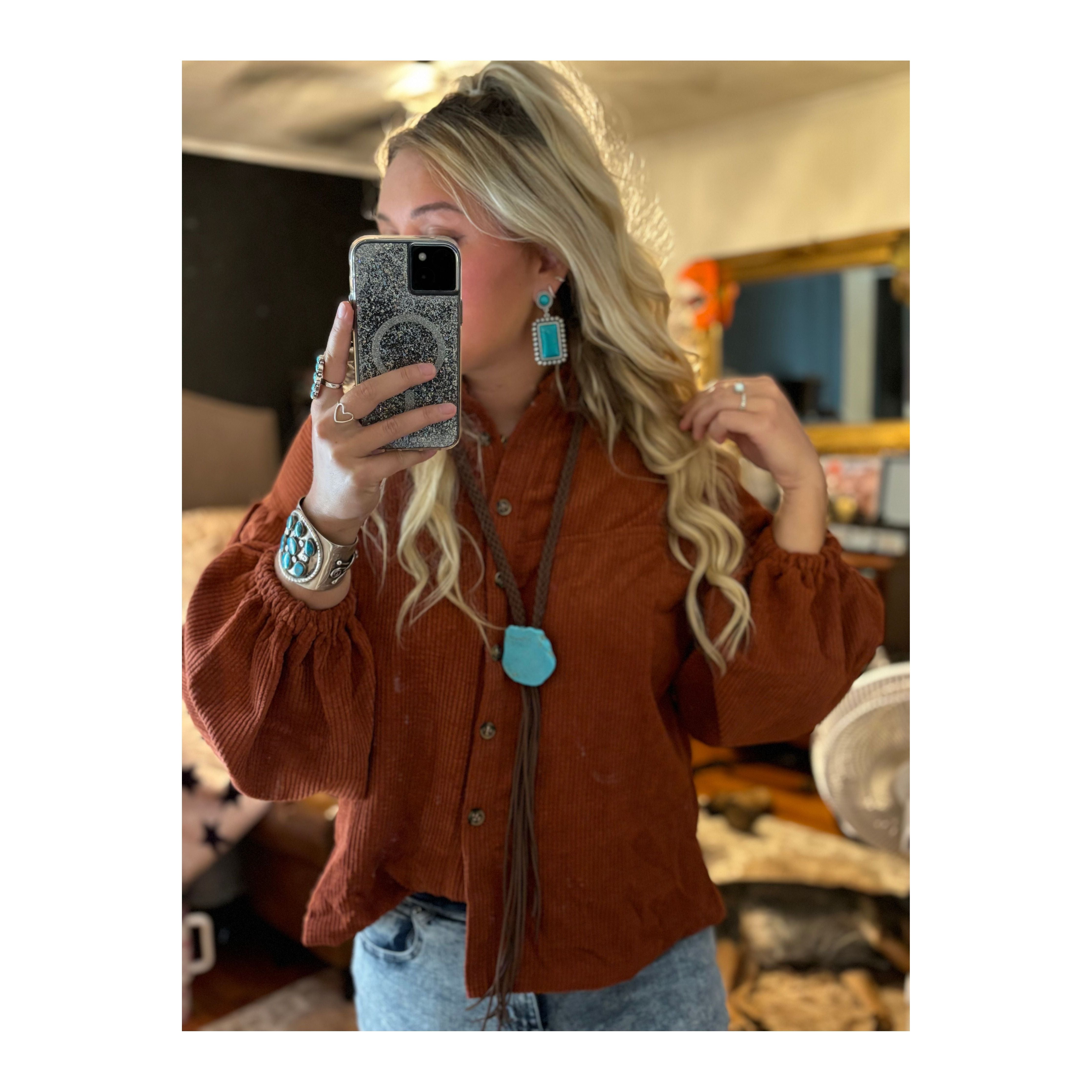 Square Turquoise Earring