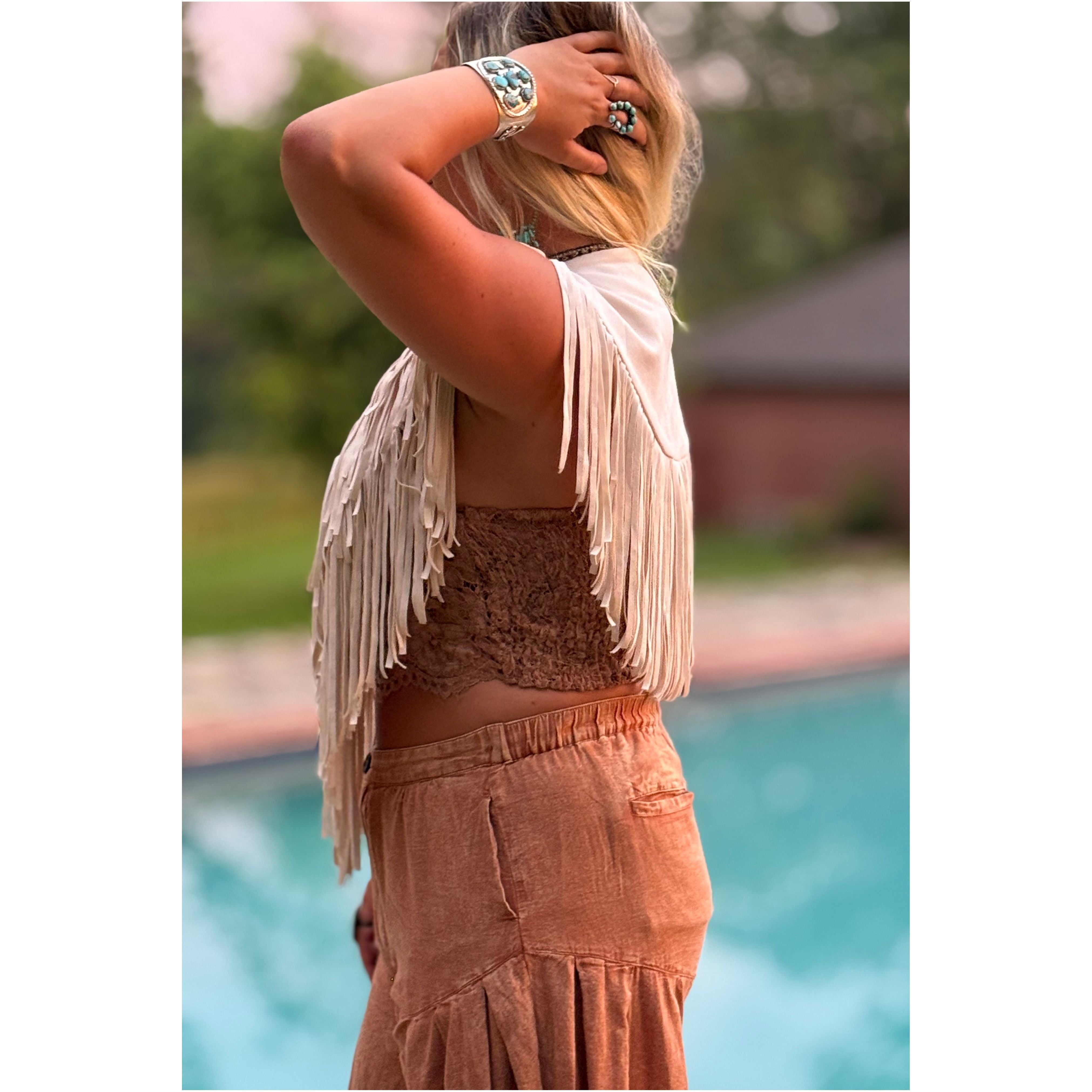 Country Fringe Suede Shawl