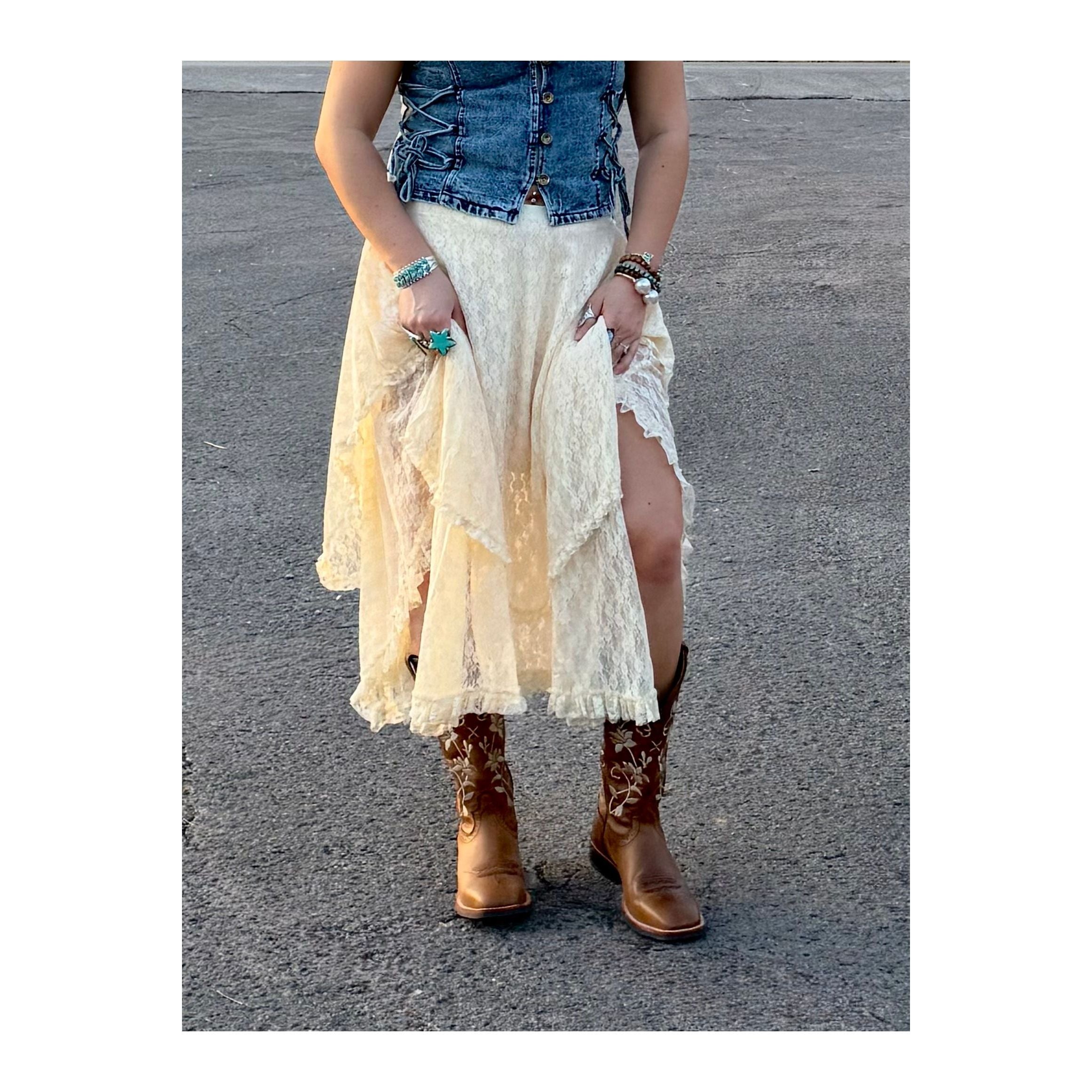 Loren White Lace Skirt