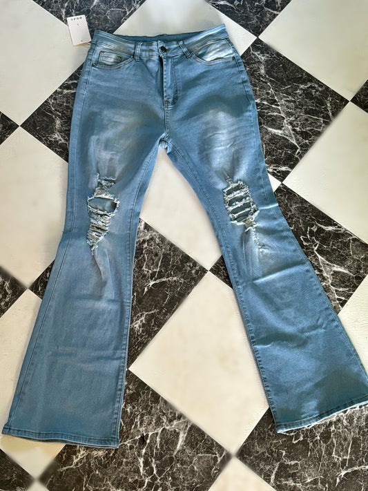 High Rise Light Wash Jeans