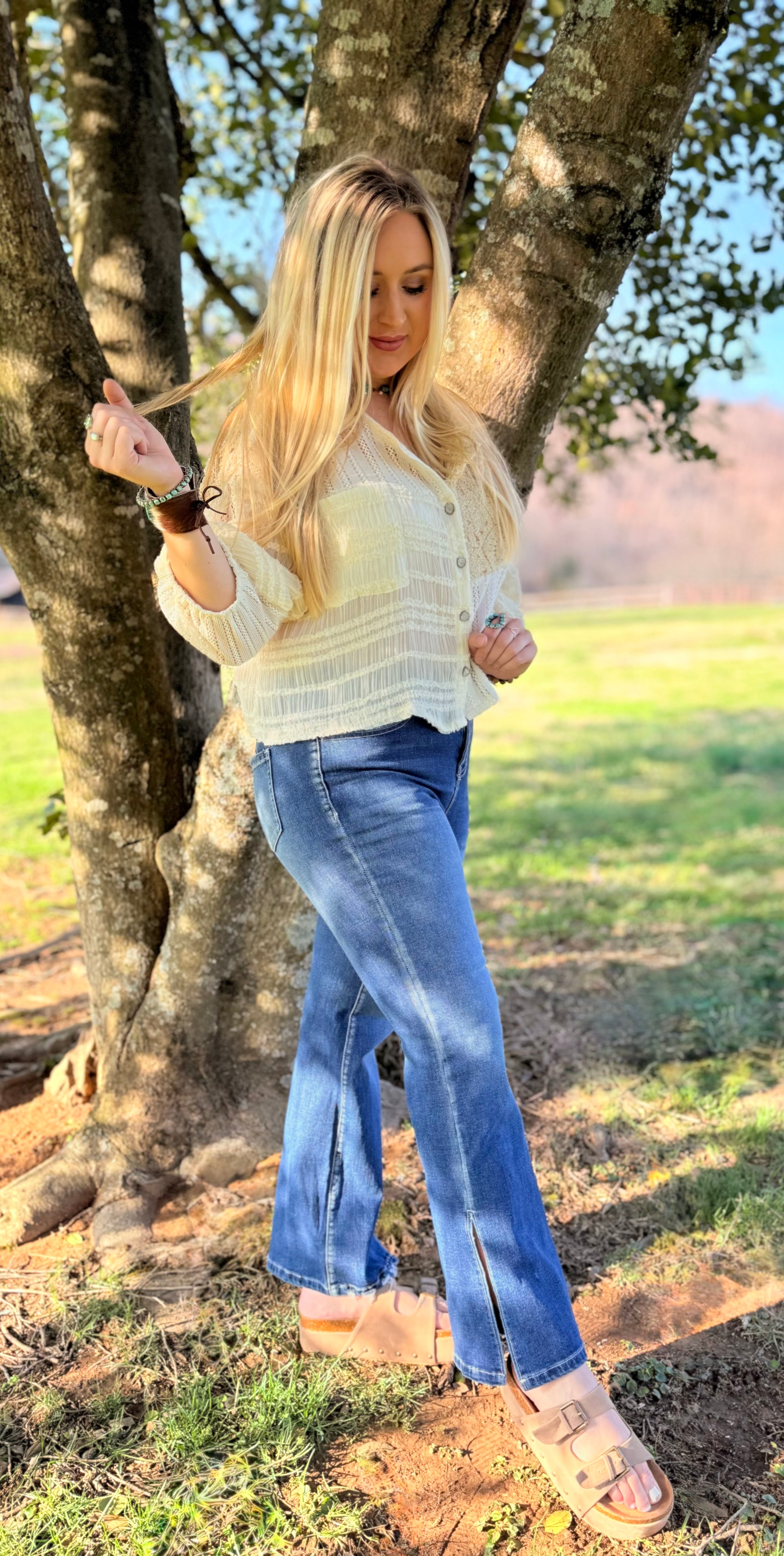 Chelsi Split Flared Jean