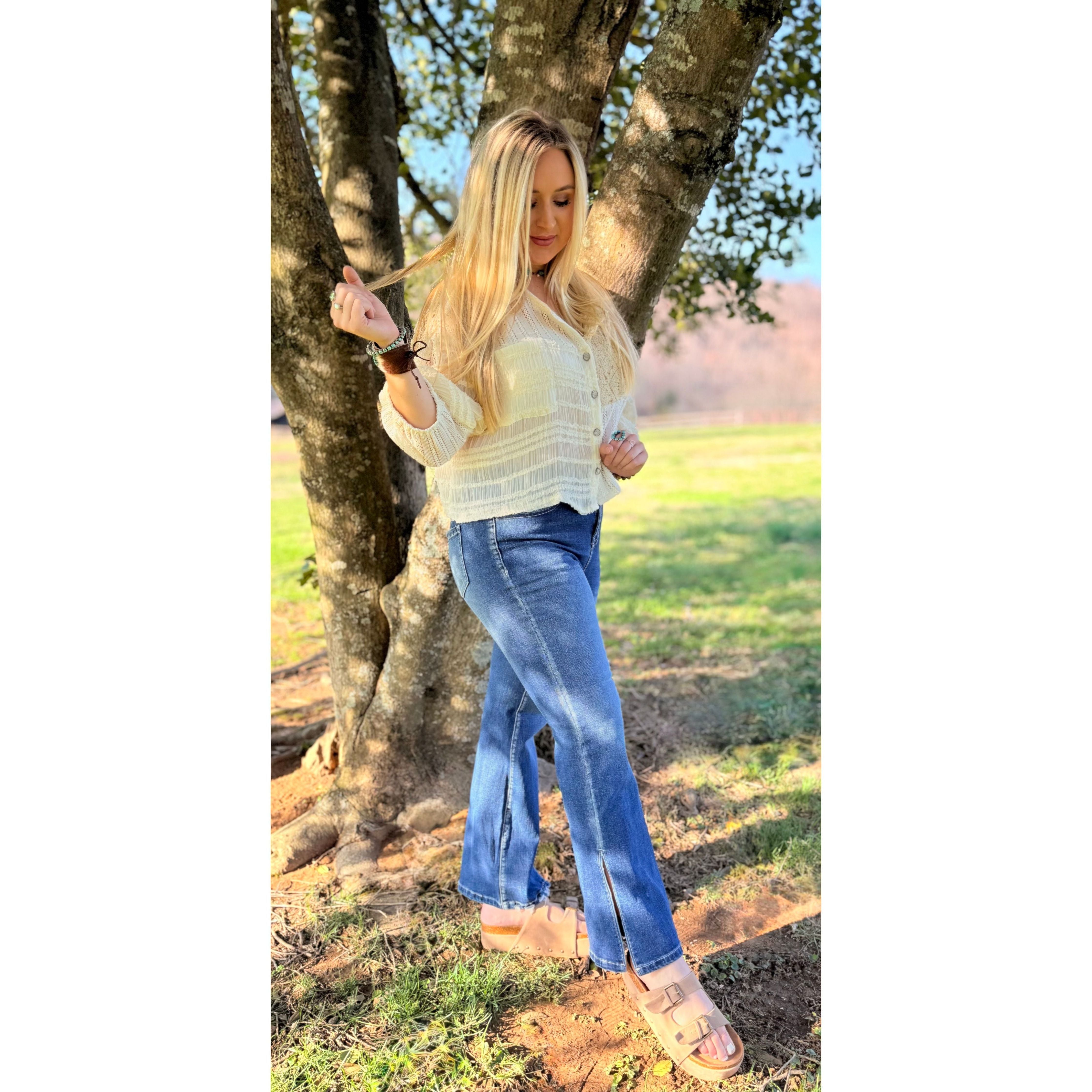 Chelsi Split Flared Jean