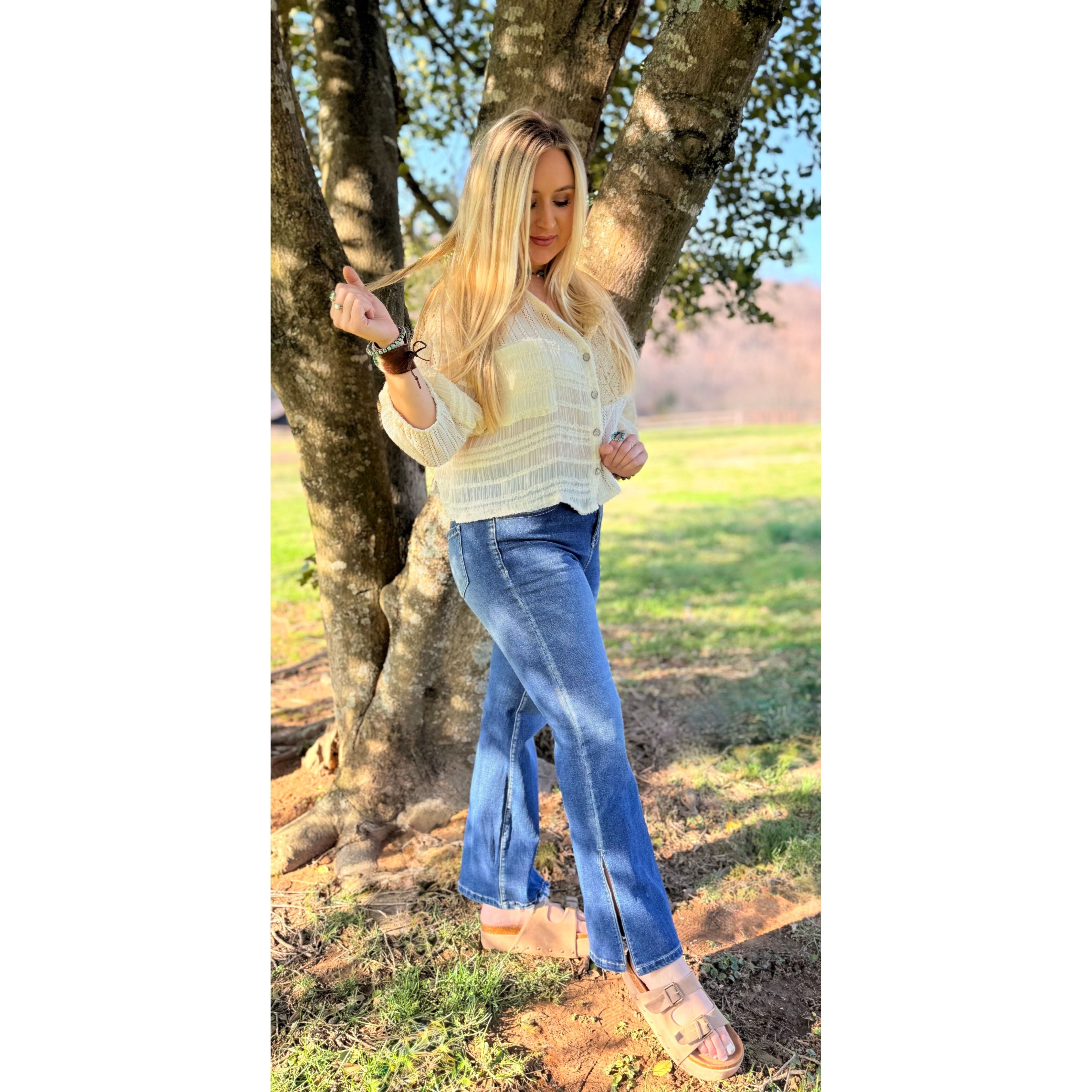 Chelsi Split Flared Jean