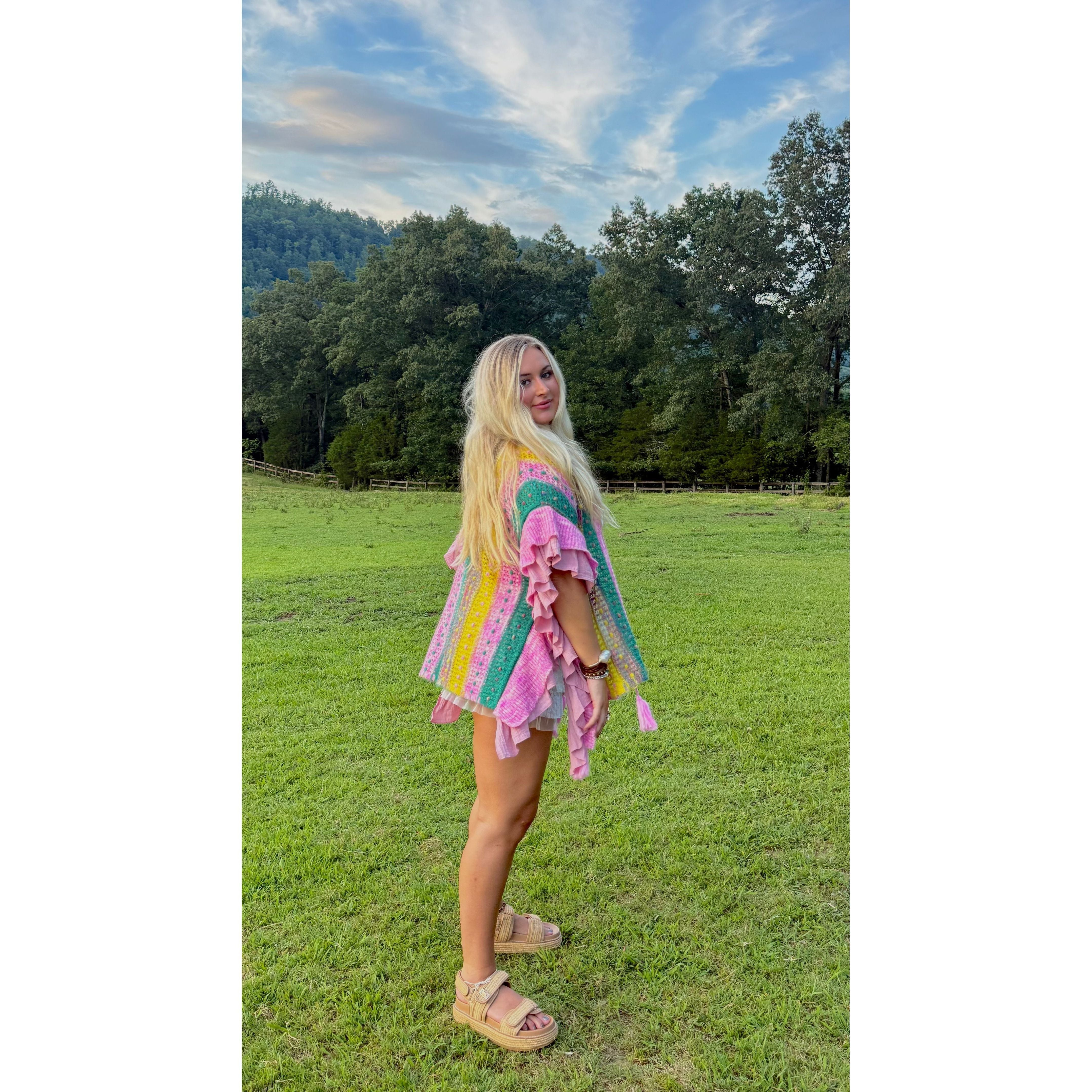 POL: Summer Lovin Pink Ruffled Cardigan