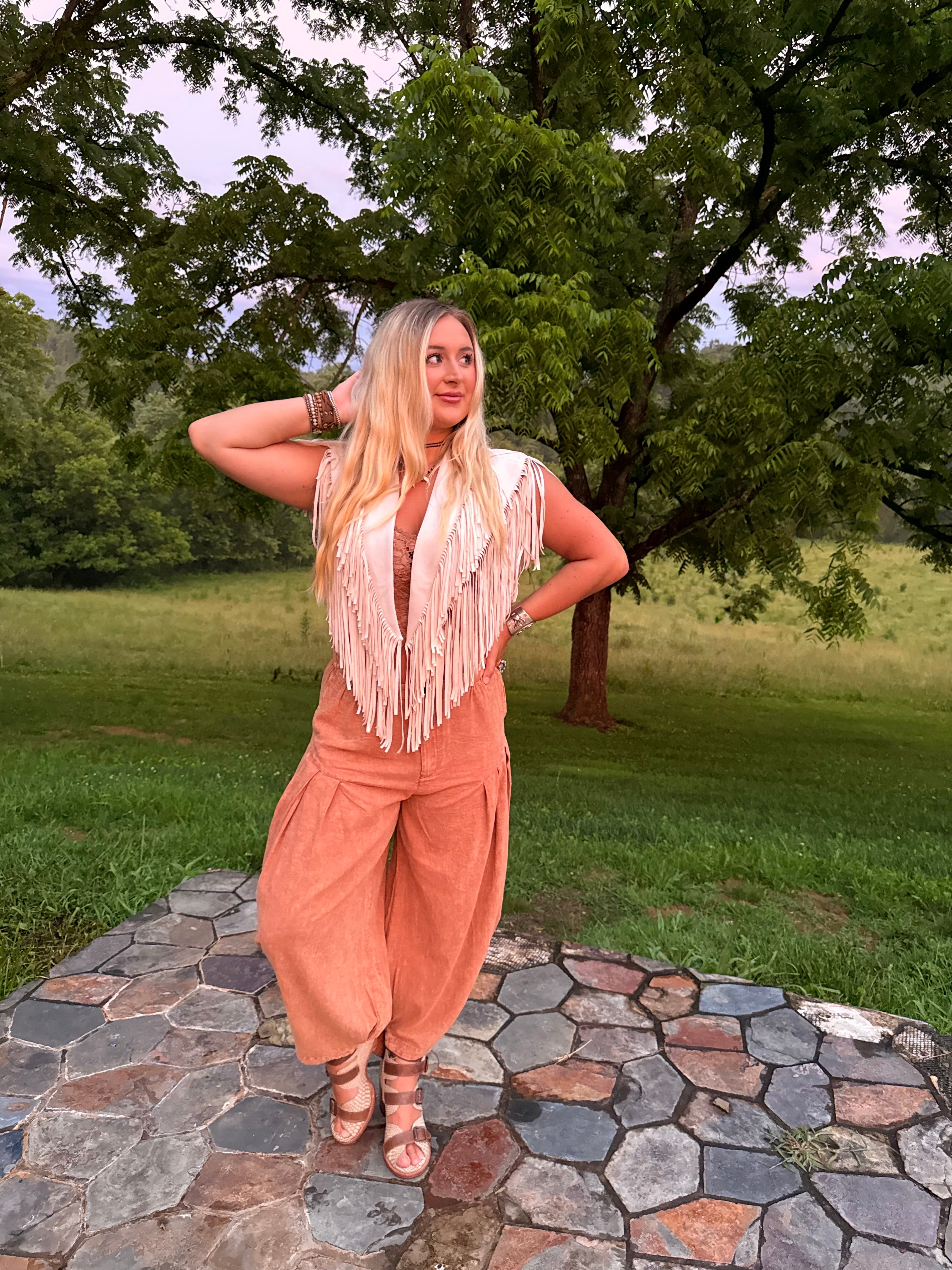 Country Fringe Suede Shawl