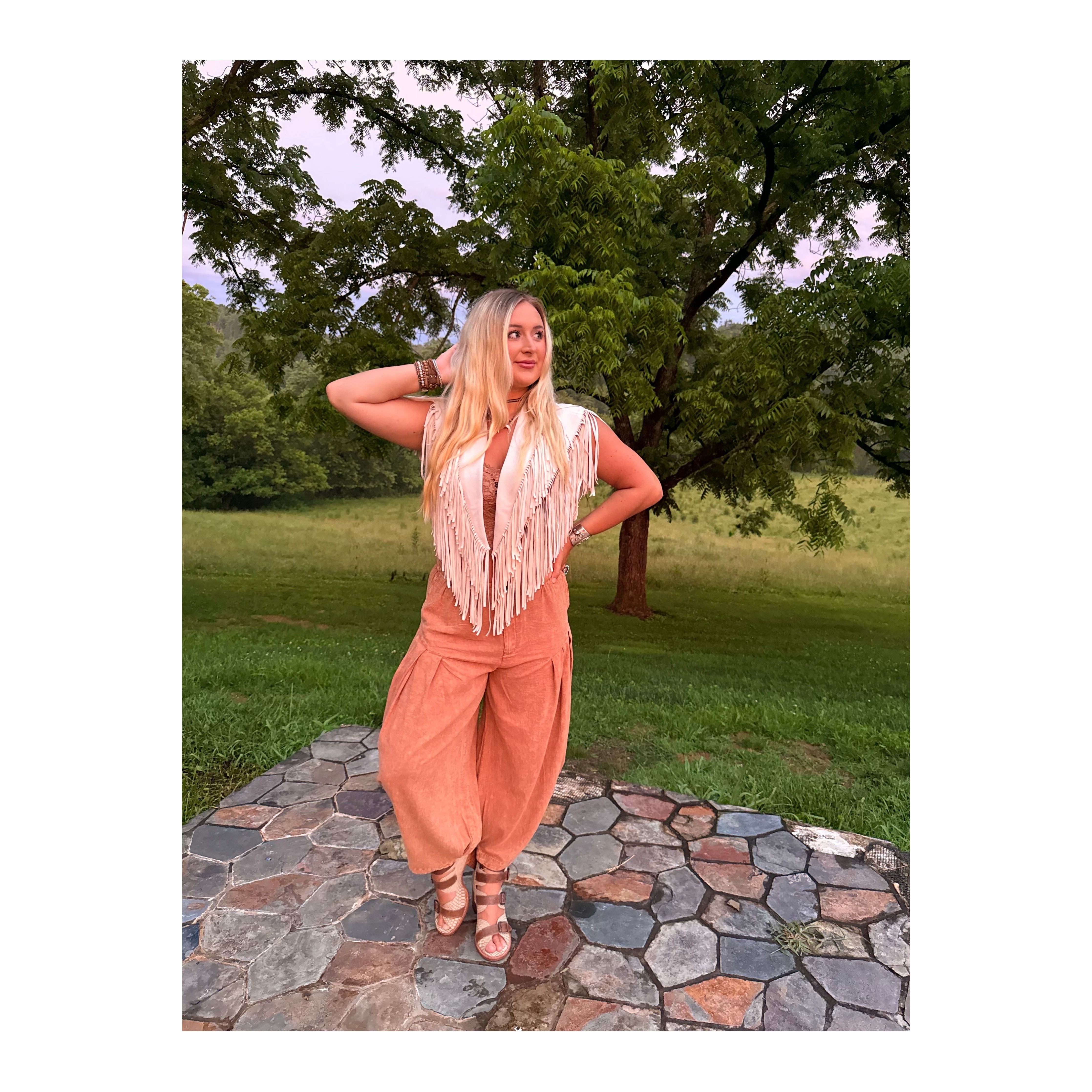 Country Fringe Suede Shawl