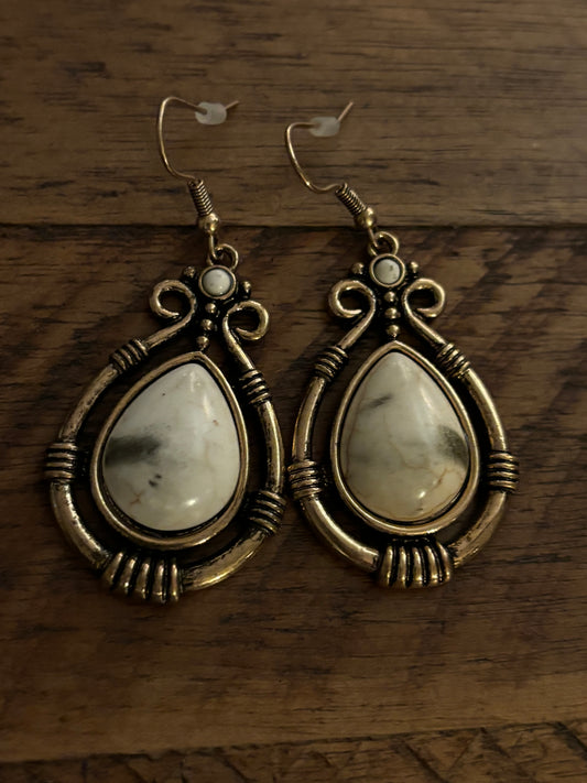 White vintage earrings