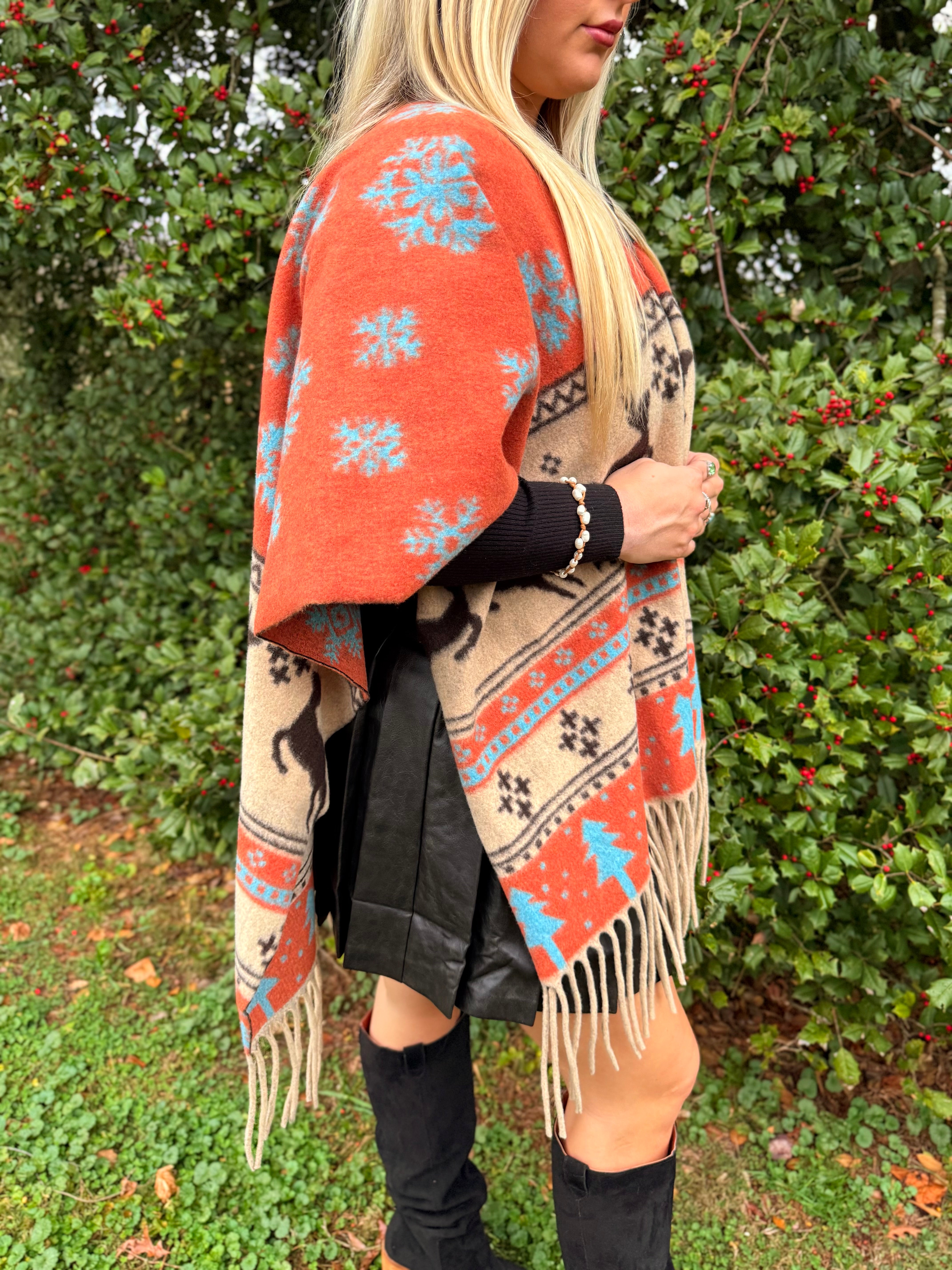 Fringed Winter Shawl