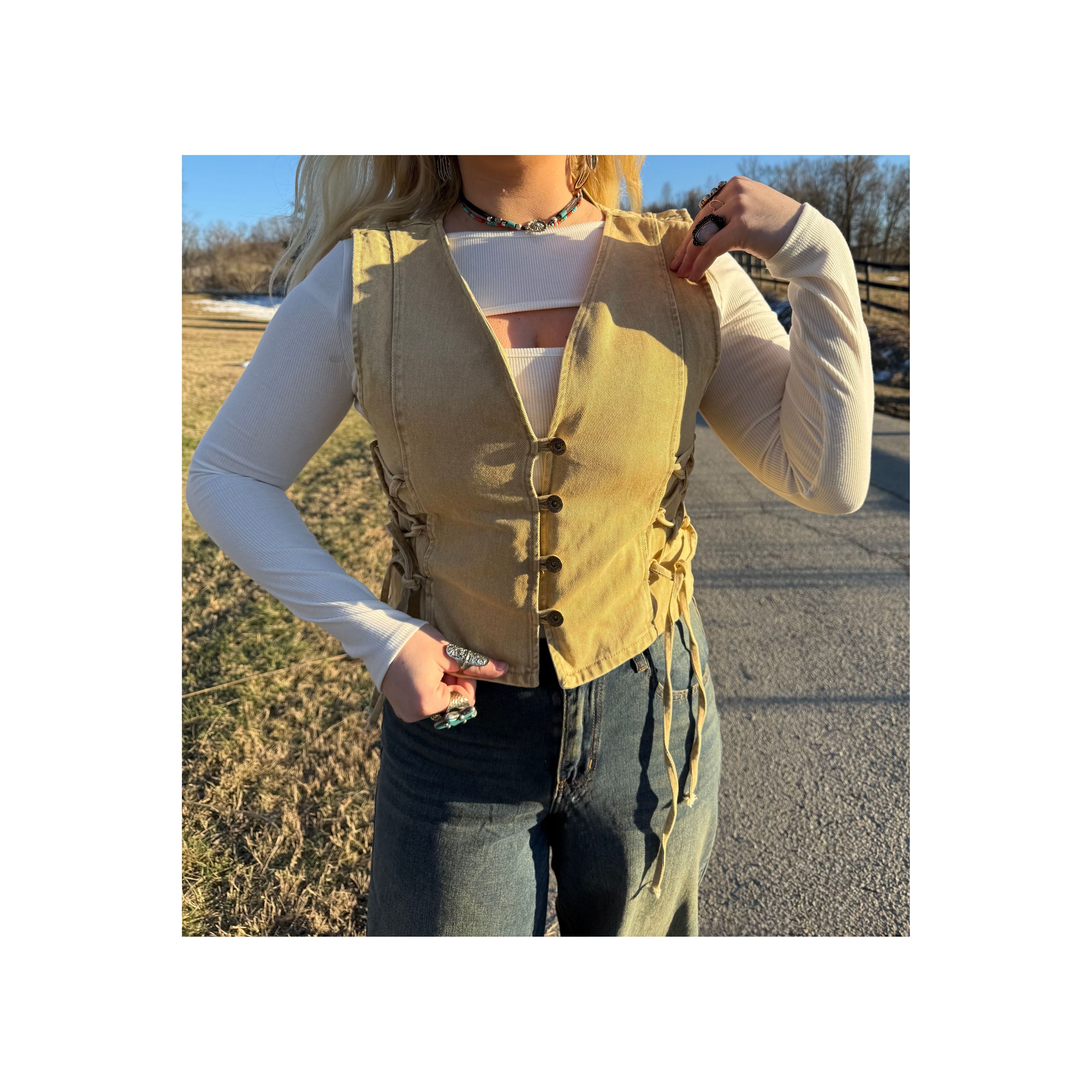 Wisteria Vest (tan)