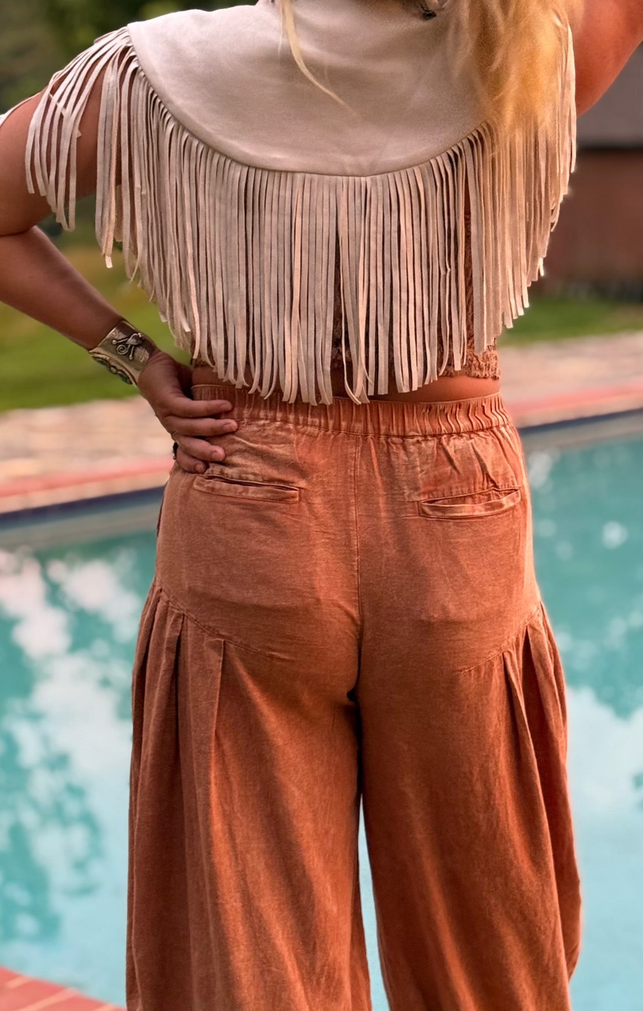 Country Fringe Suede Shawl