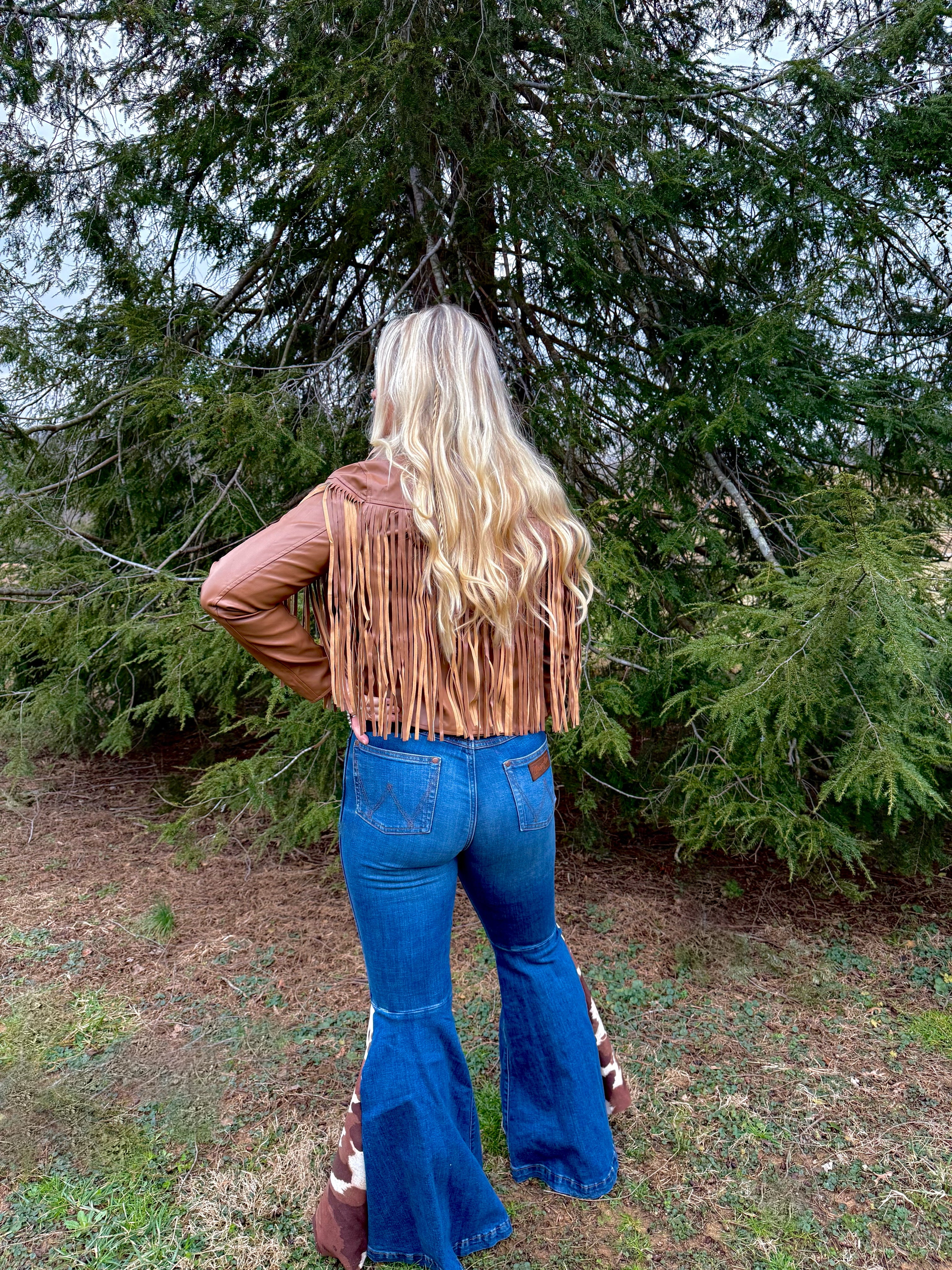 The Serina Leather Fringe Jacket