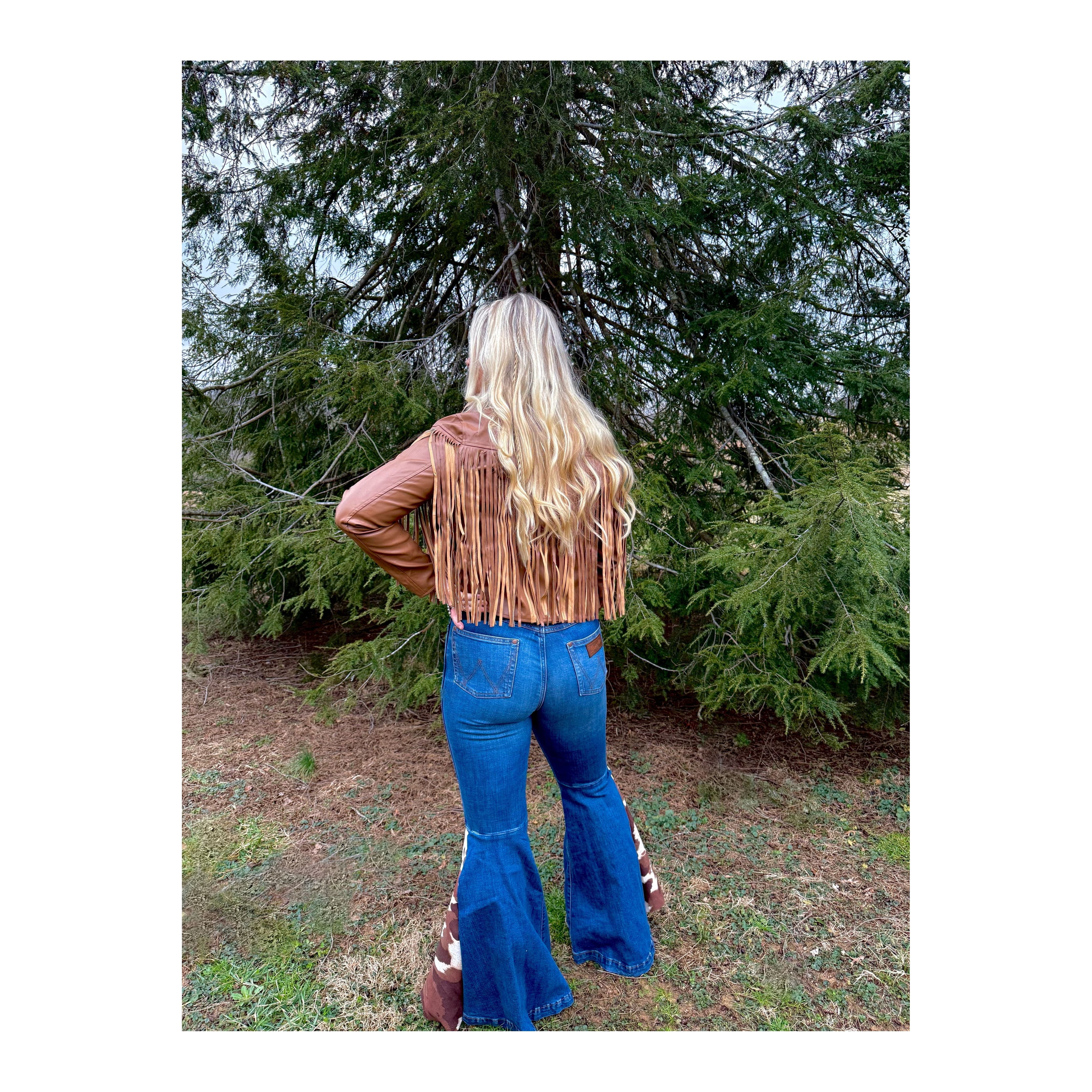 The Serina Leather Fringe Jacket