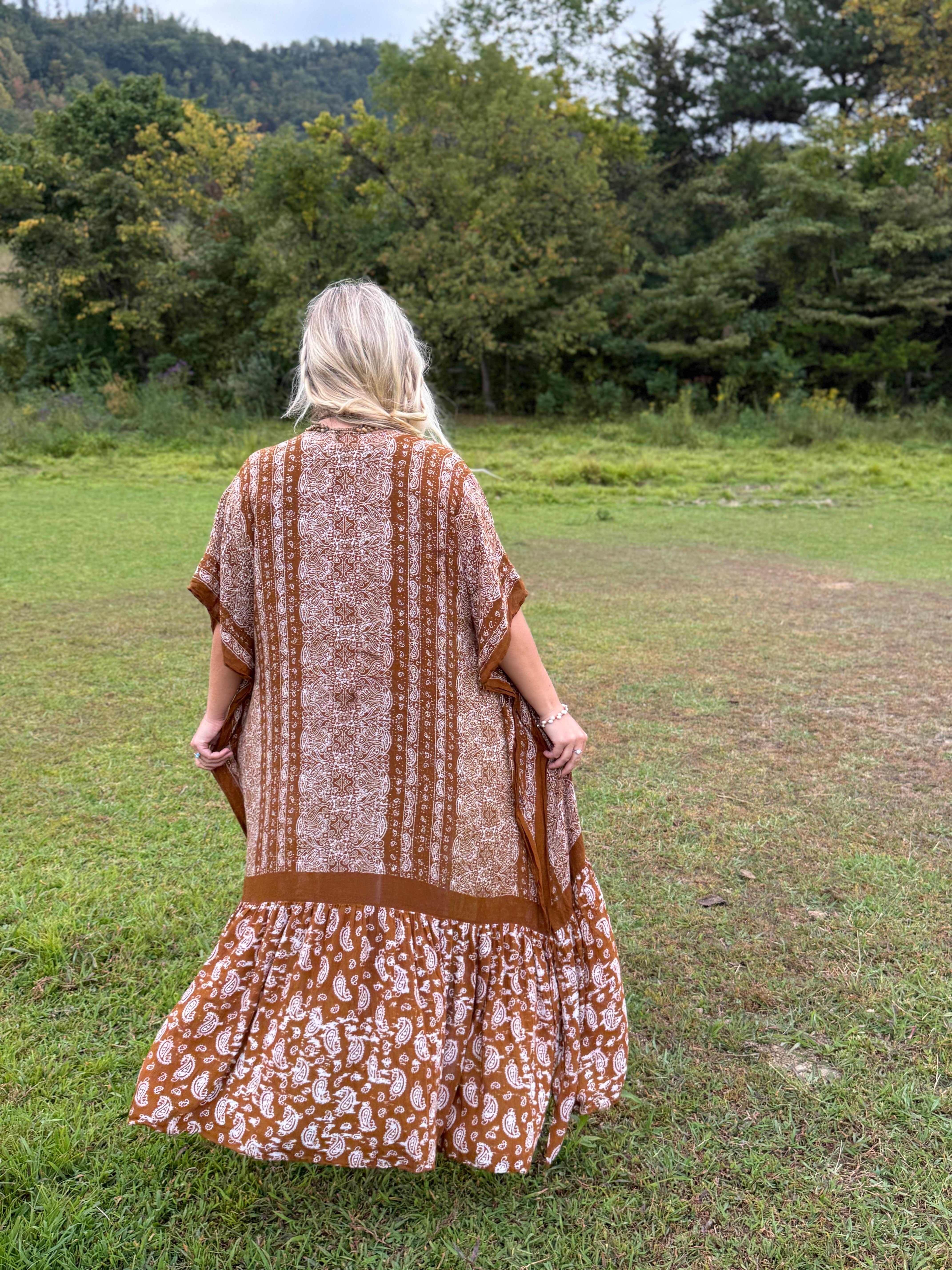 Rustic Spirit Brown Paisley Duster