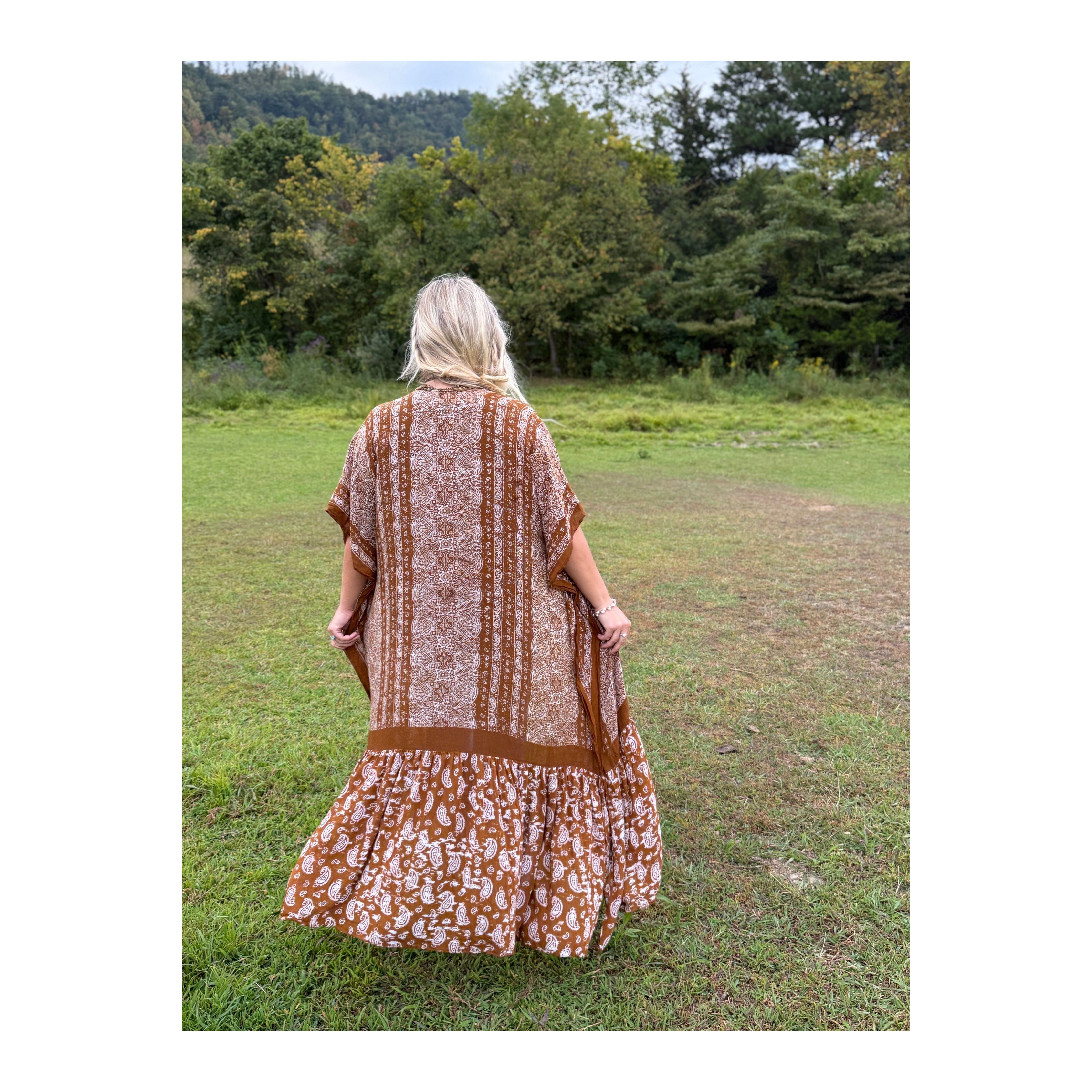 Rustic Spirit Brown Paisley Duster