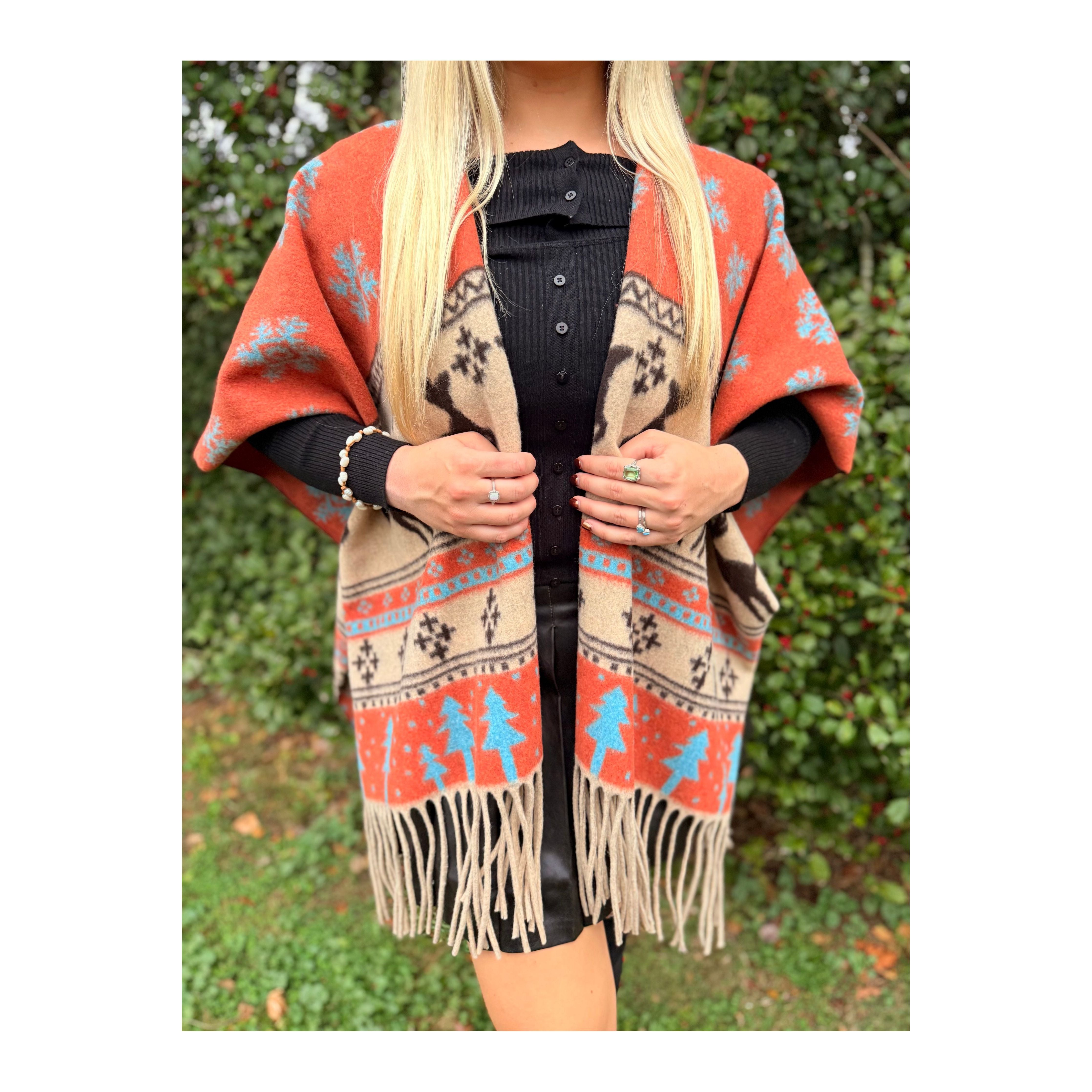 Fringed Winter Shawl