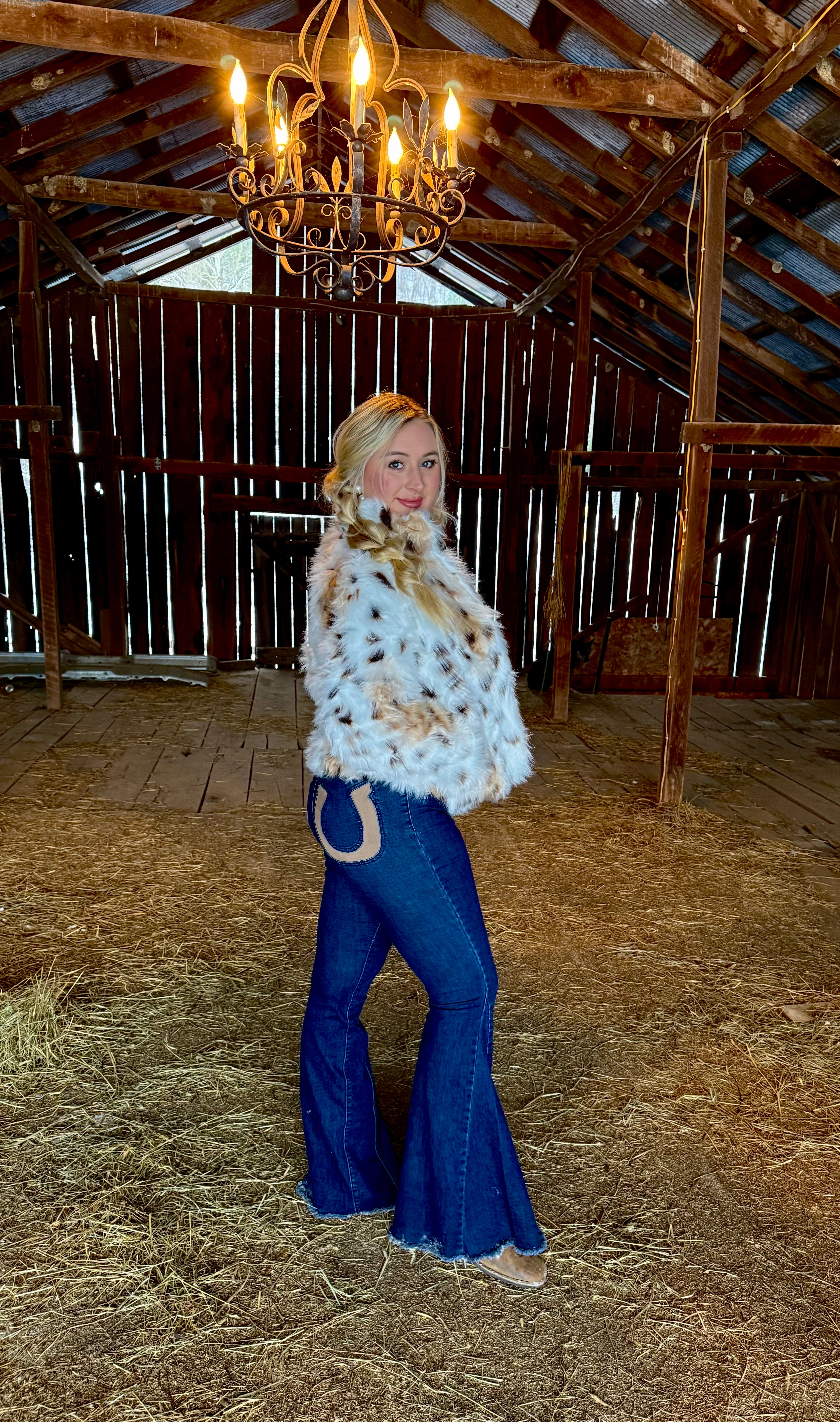 Snow Leopard Faux Fur Coat