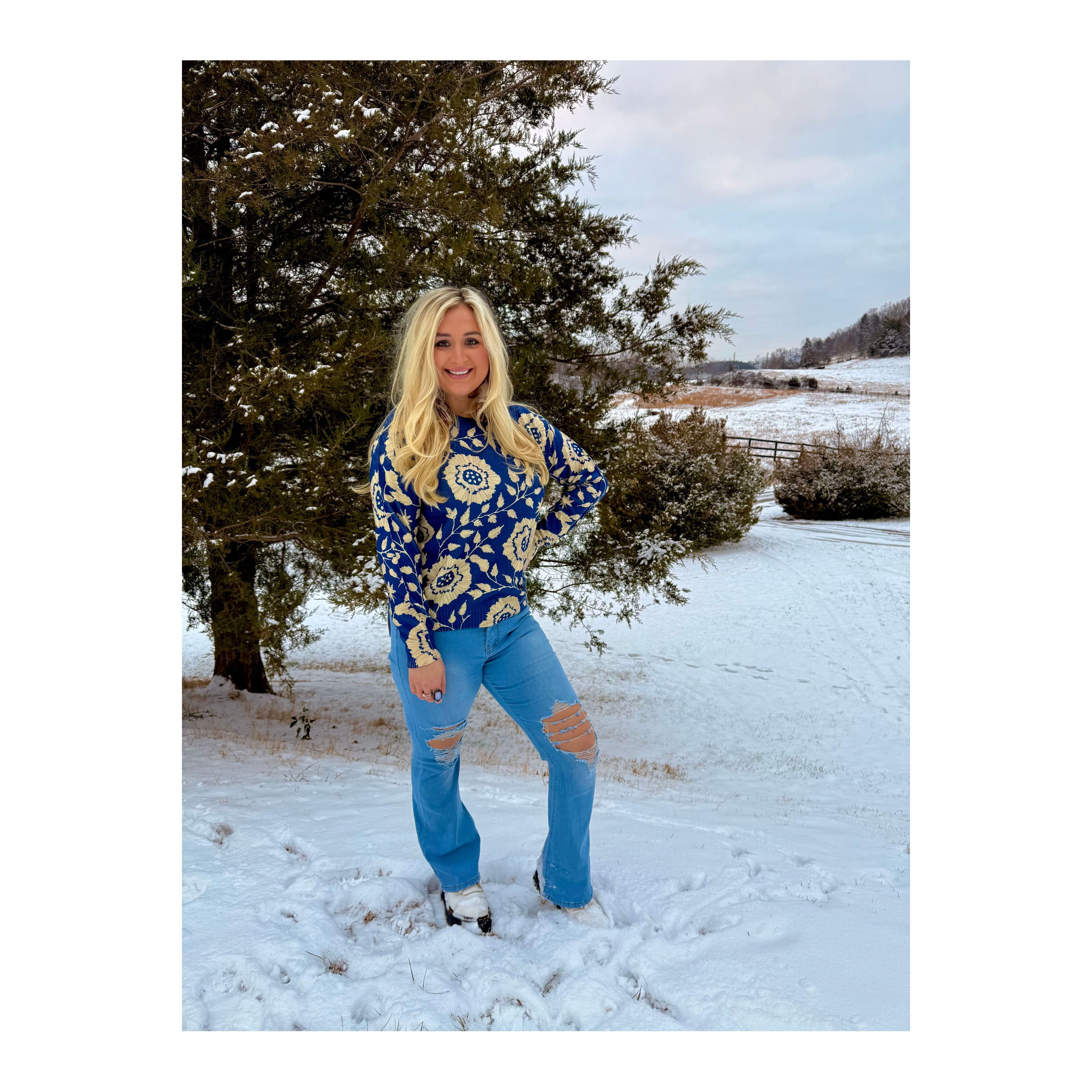 Sweet Blooms Knit Sweater